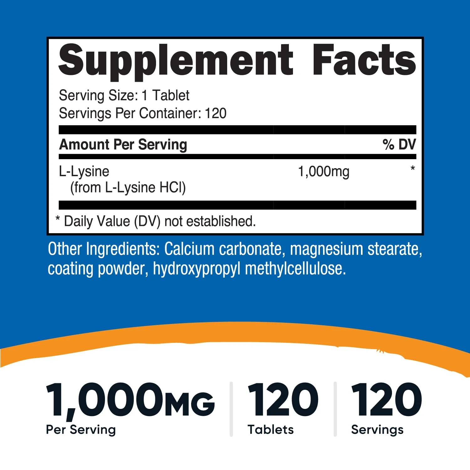 Nutricost L-Lysine 1000mg, 120 Tablets - Gluten Free, Non-GMO, and Vegetarian Friendly - Image 5
