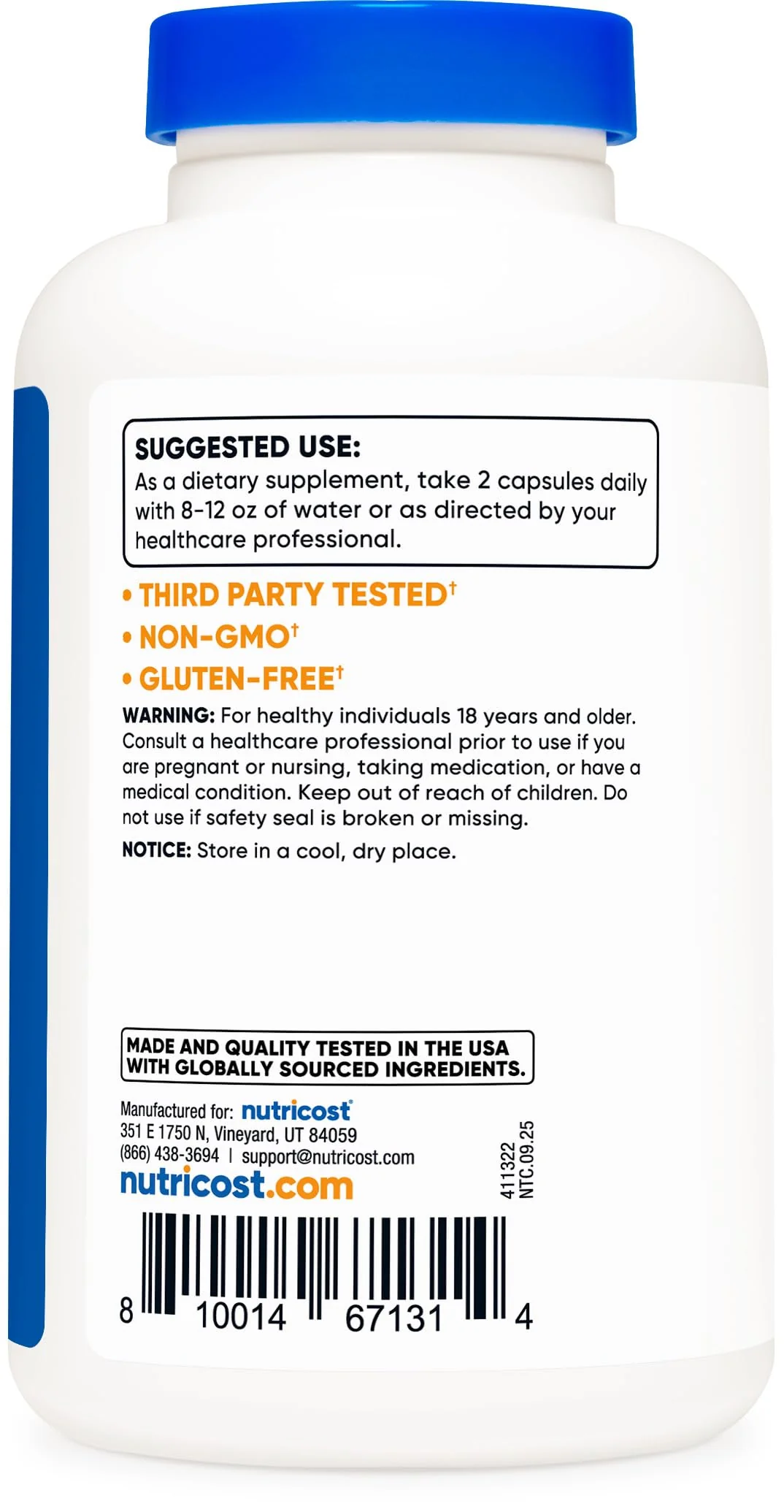 Nutricost L-Proline 1000mg, 180 Capsules (90 Servings) - 500mg Per Cap, Non-GMO, Gluten Free - Image 3