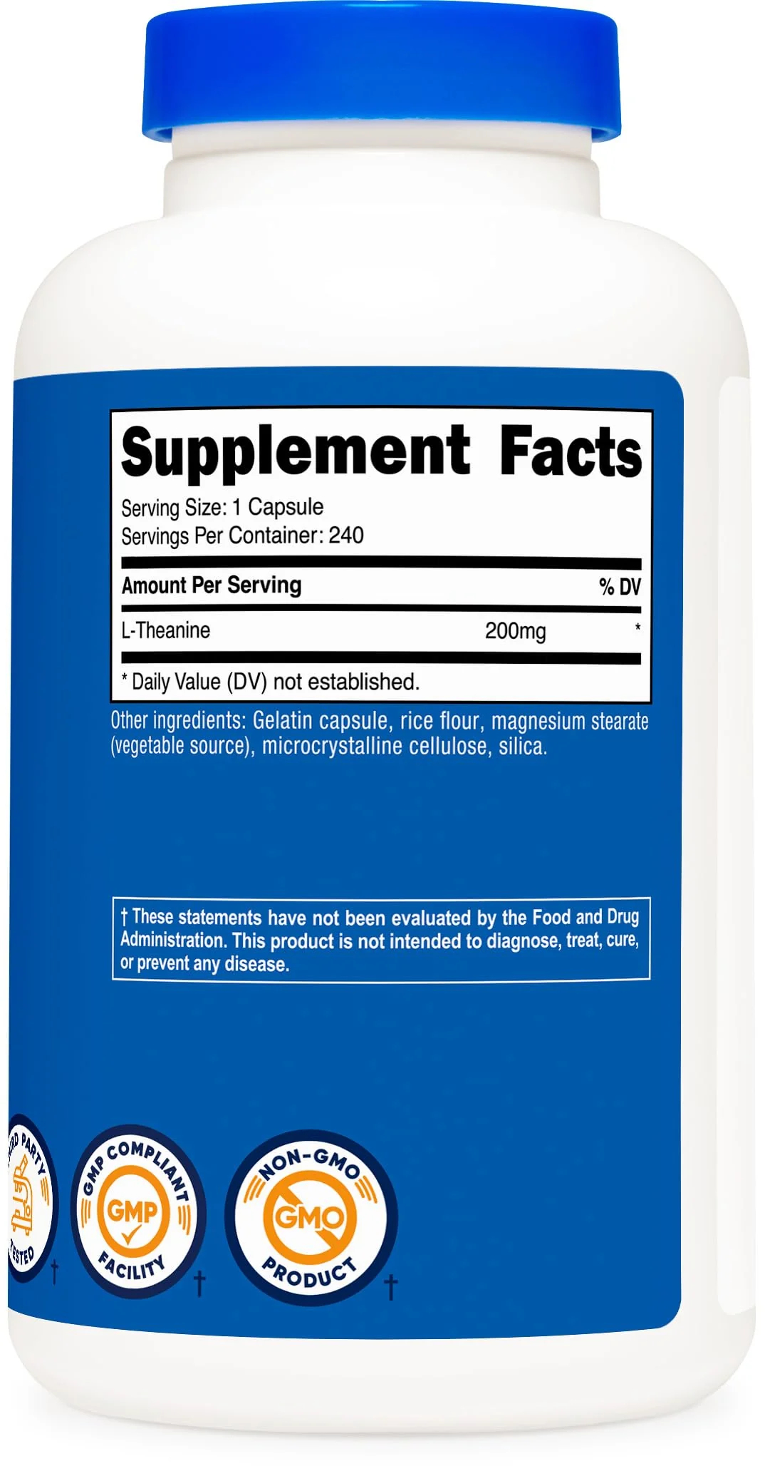Nutricost L-Theanine 200mg, 240 Capsules - Double Strength - Image 3