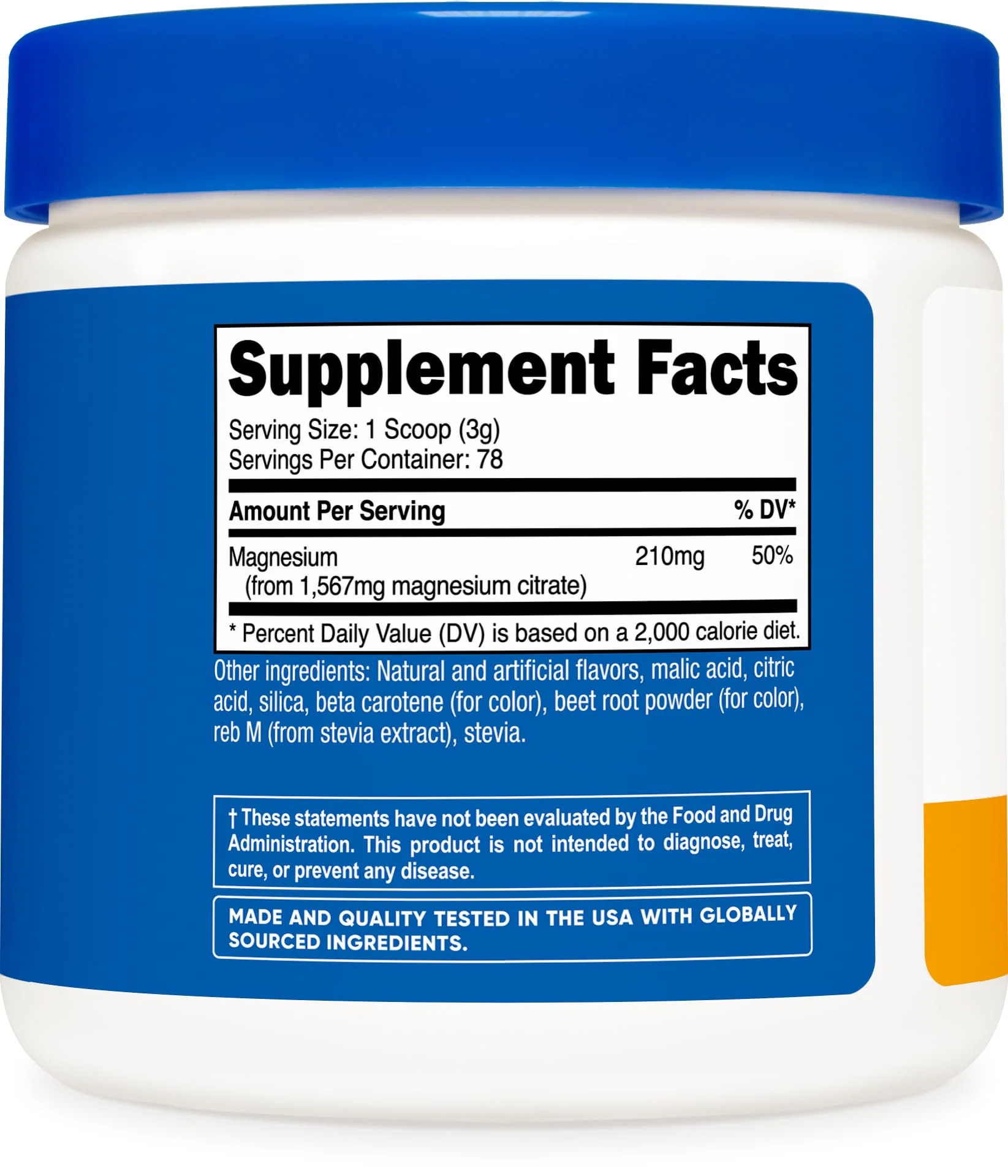 Nutricost Magnesium Citrate Powder (Peach Mango, 250 Gram) - Image 2
