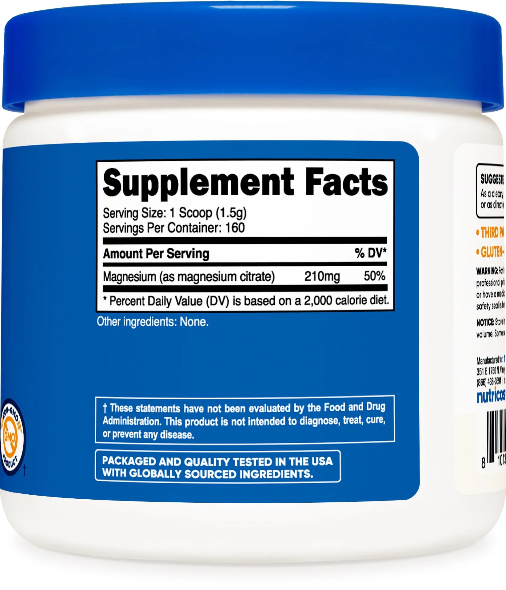 Nutricost Magnesium Citrate Powder (Unflavored, 250 Gram) - Image 2