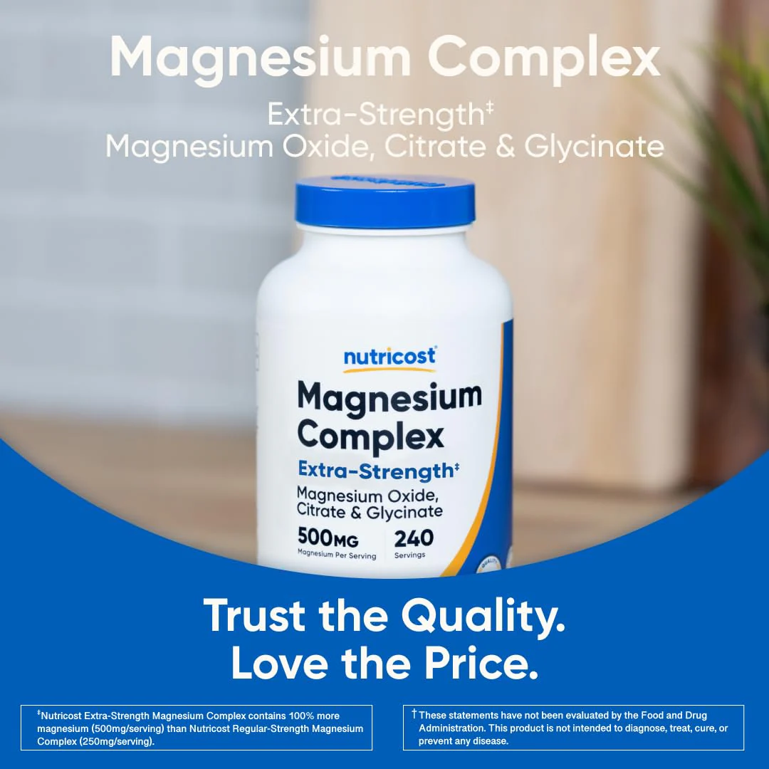 Nutricost Magnesium Complex 500mg, 240 Capsules - Magnesium Oxide, Citrate, and Glycinate - Gluten Free and Non-GMO - Image 5