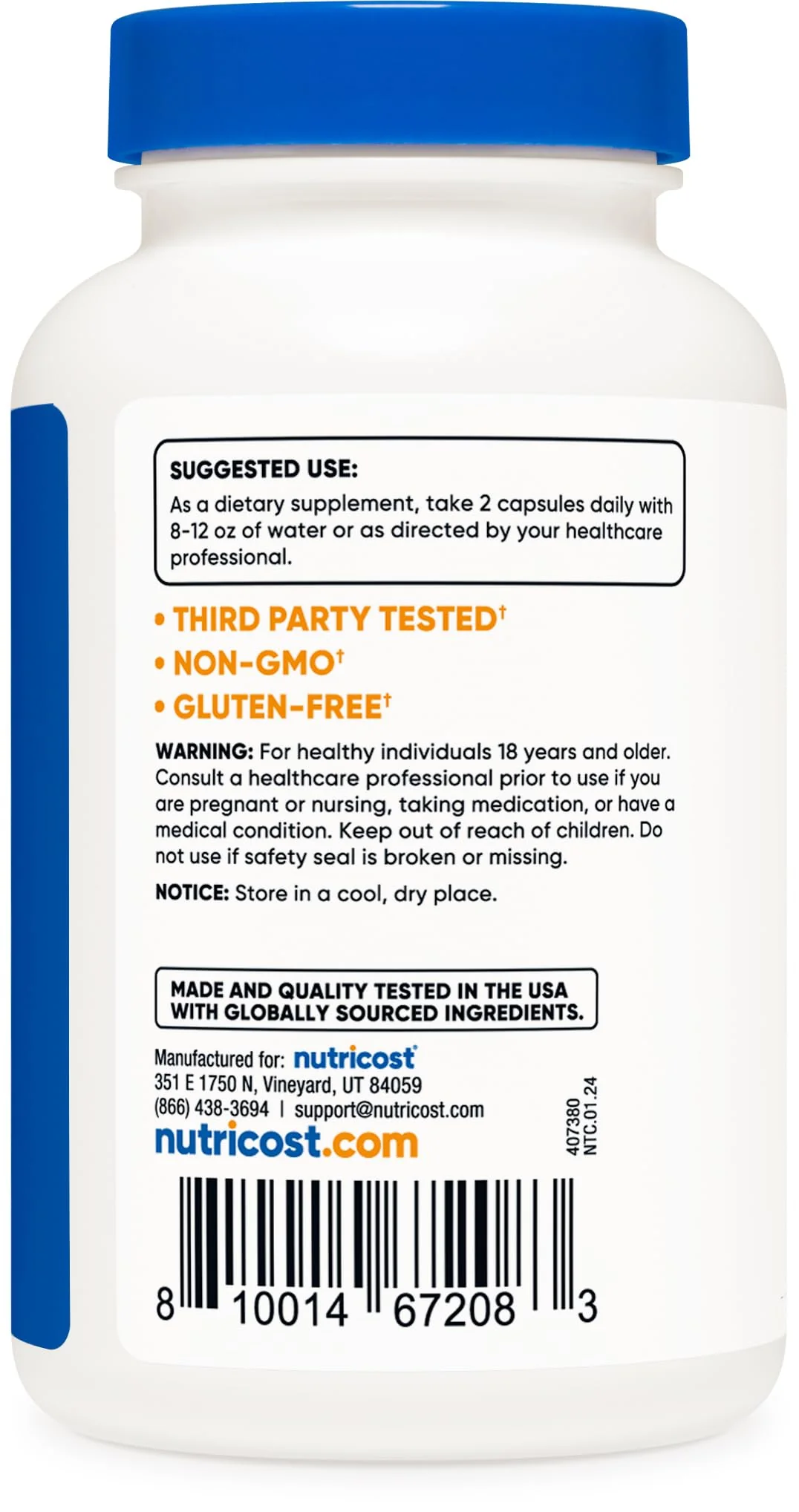 Nutricost Magnesium+ Extra Strength 420mg, 120 Capsules - 60 Servings. Magnesium Oxide and Glycinate - Non-GMO, Gluten Free, Vegan Friendly - Image 3