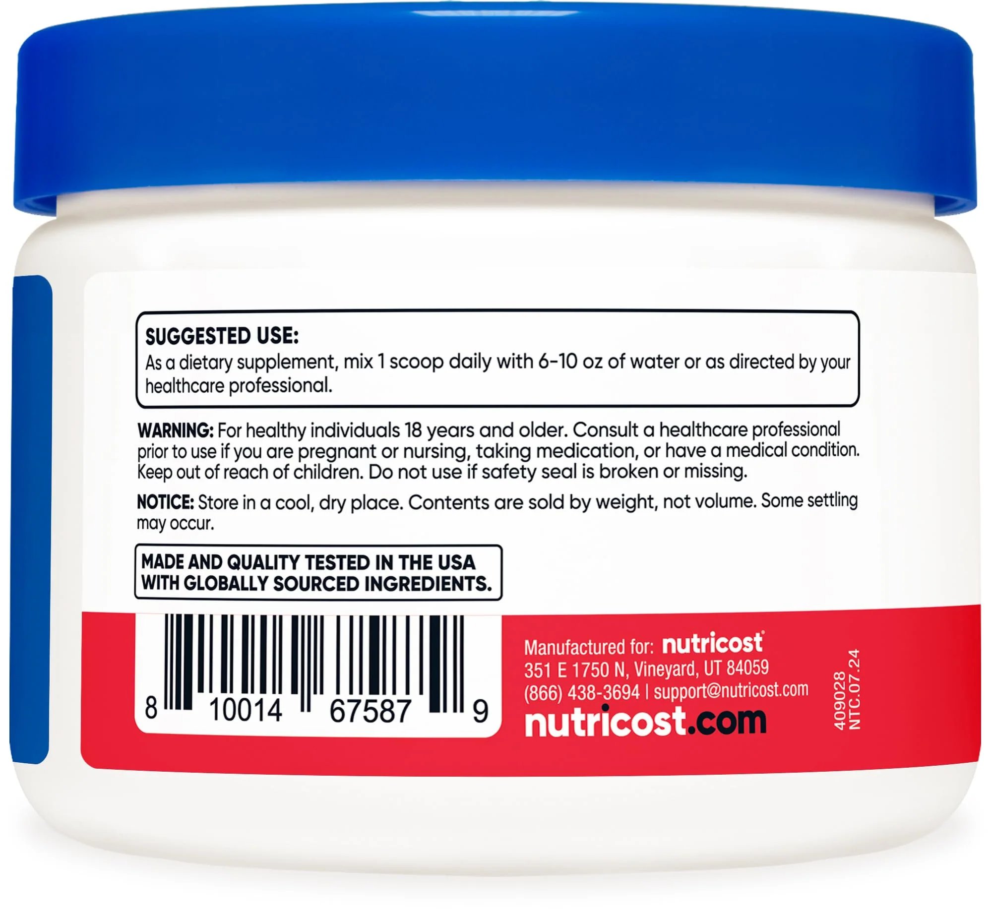 Nutricost Magnesium Glycinate Powder (Fruit Punch, 250 Grams) - Image 3