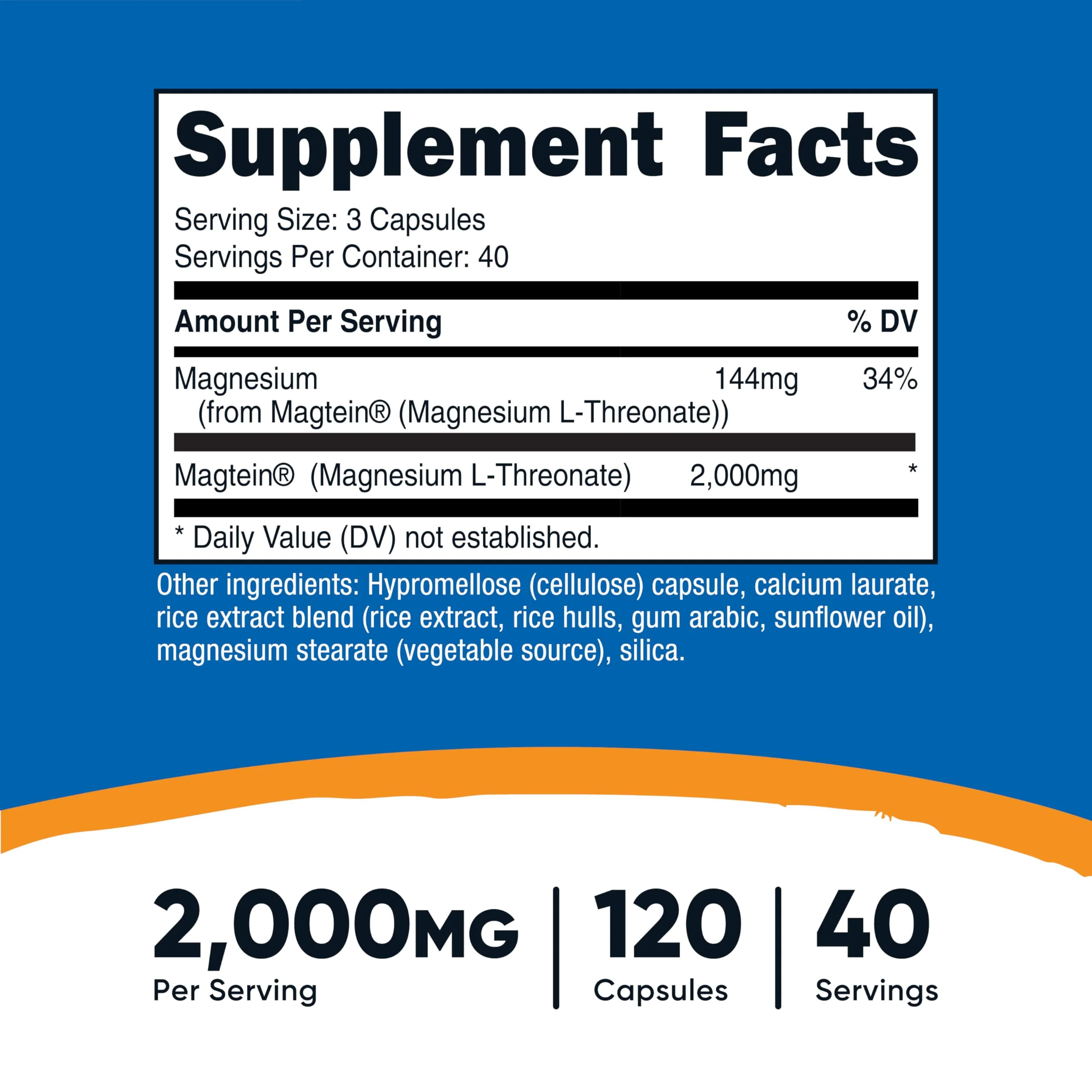 Nutricost Magnesium L-Threonate As Magtein 2000mg, 120 Capsules - Non-GMO, Gluten Free, Vegetarian Friendly - Image 8