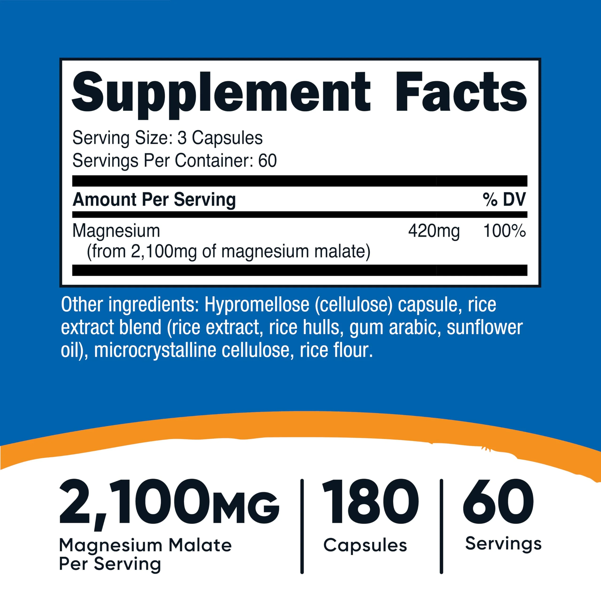 Nutricost Magnesium Malate 2,100mg, 180 Capsules - Vegetarian, Non-GMO, Gluten Free - Image 5