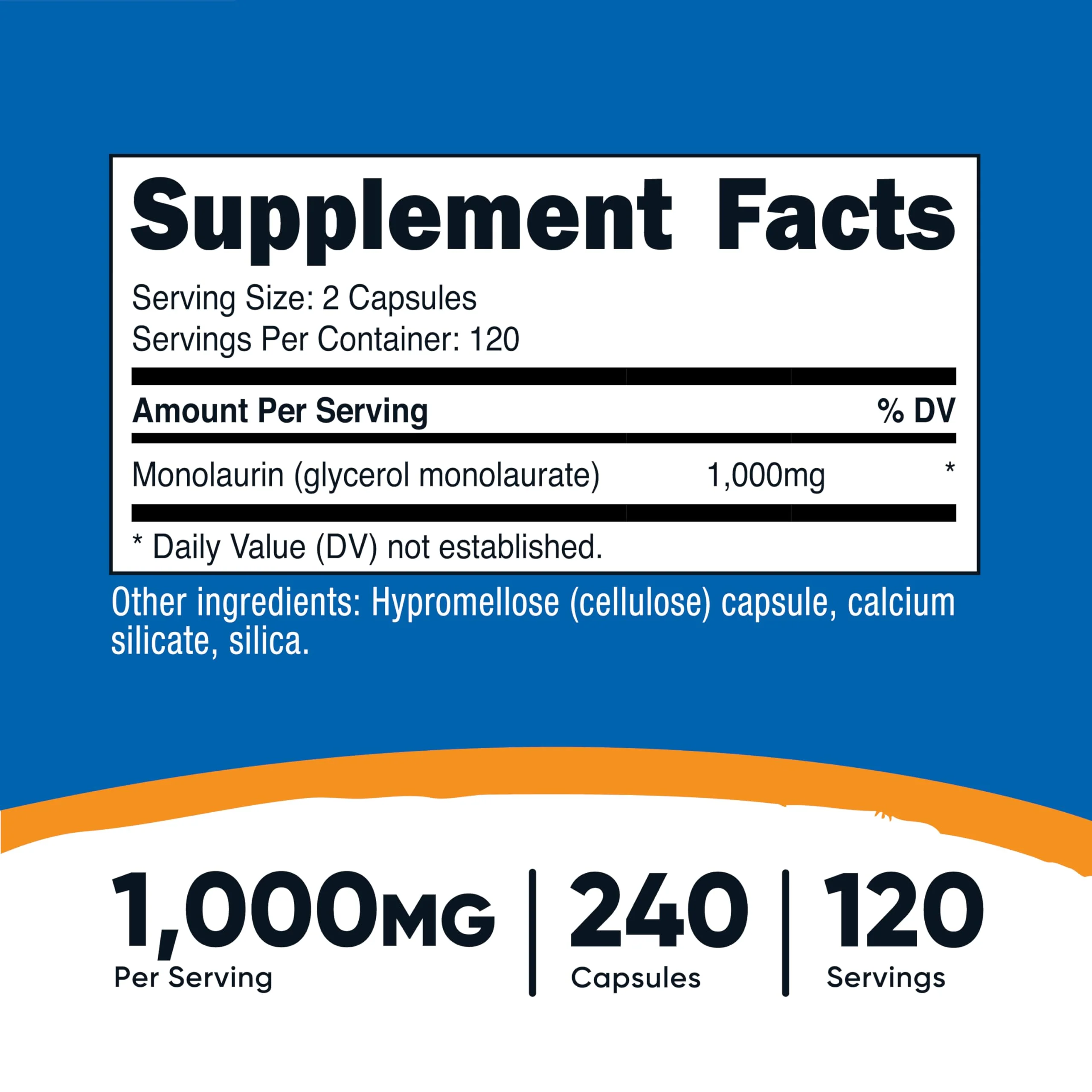 Nutricost Monolaurin 1000 mg (120 Servings, 240 Capsules) - Gluten-Free, Non GMO, Vegan - Image 5