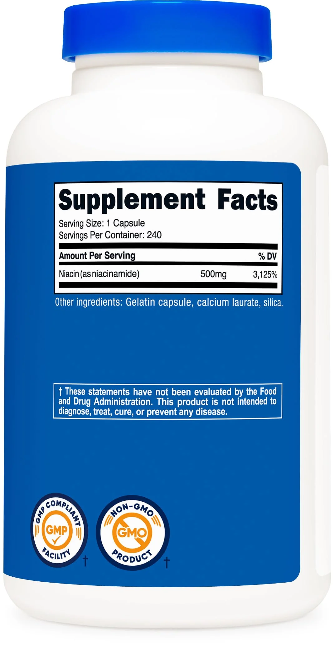 Nutricost Niacinamide (Vitamin B3) 500mg, 240 Capsules - Non-GMO, Gluten Free, Flush Free Vitamin B3 - Image 10