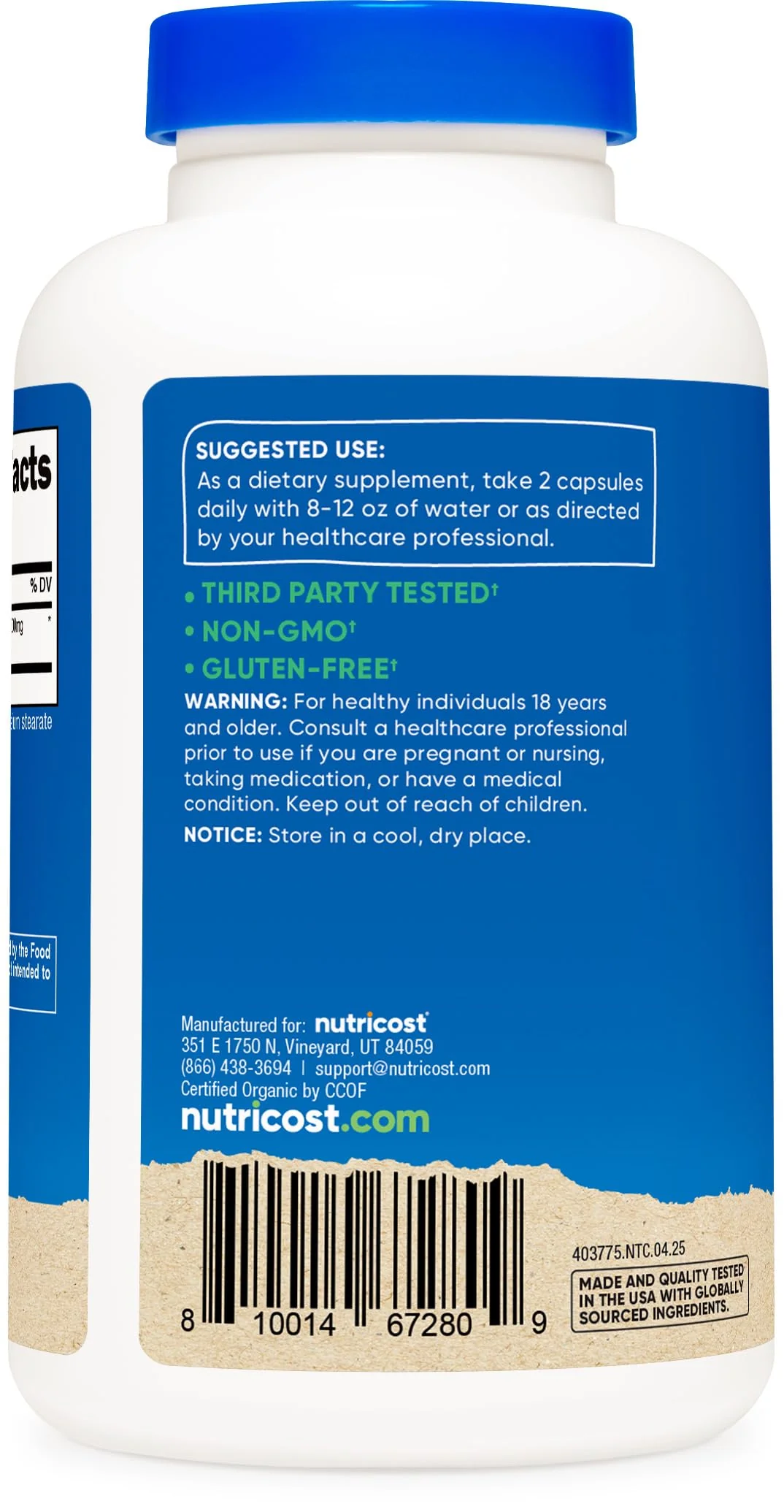 Nutricost Noni Capsules 500mg 240 Capsules - CCOF Certified Made with Organic Noni, Non-GMO, Gluten Free - Image 4