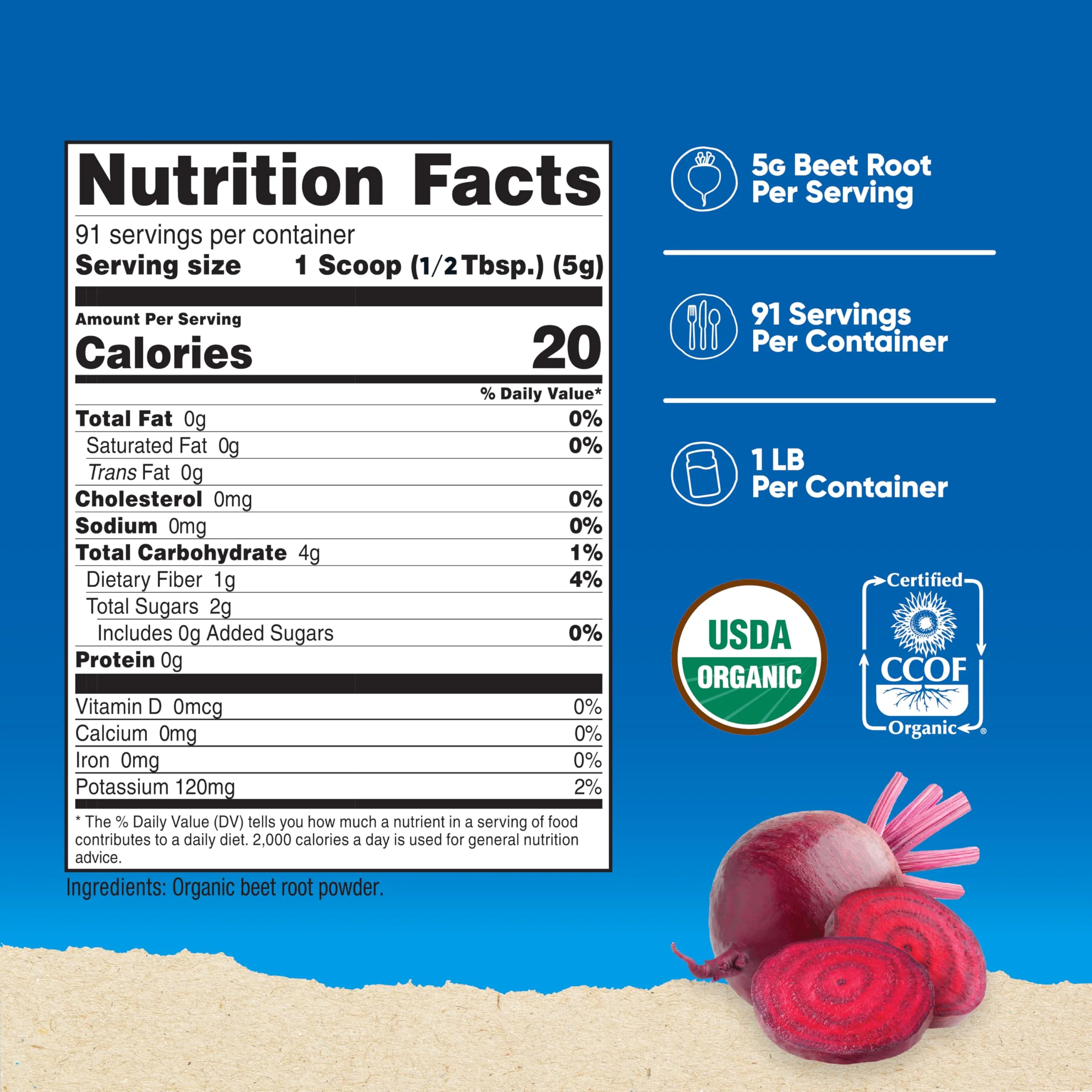 Nutricost Organic Beet Root Powder 1 LB - Vegan, Superfood, Certified USDA Organic - Image 5