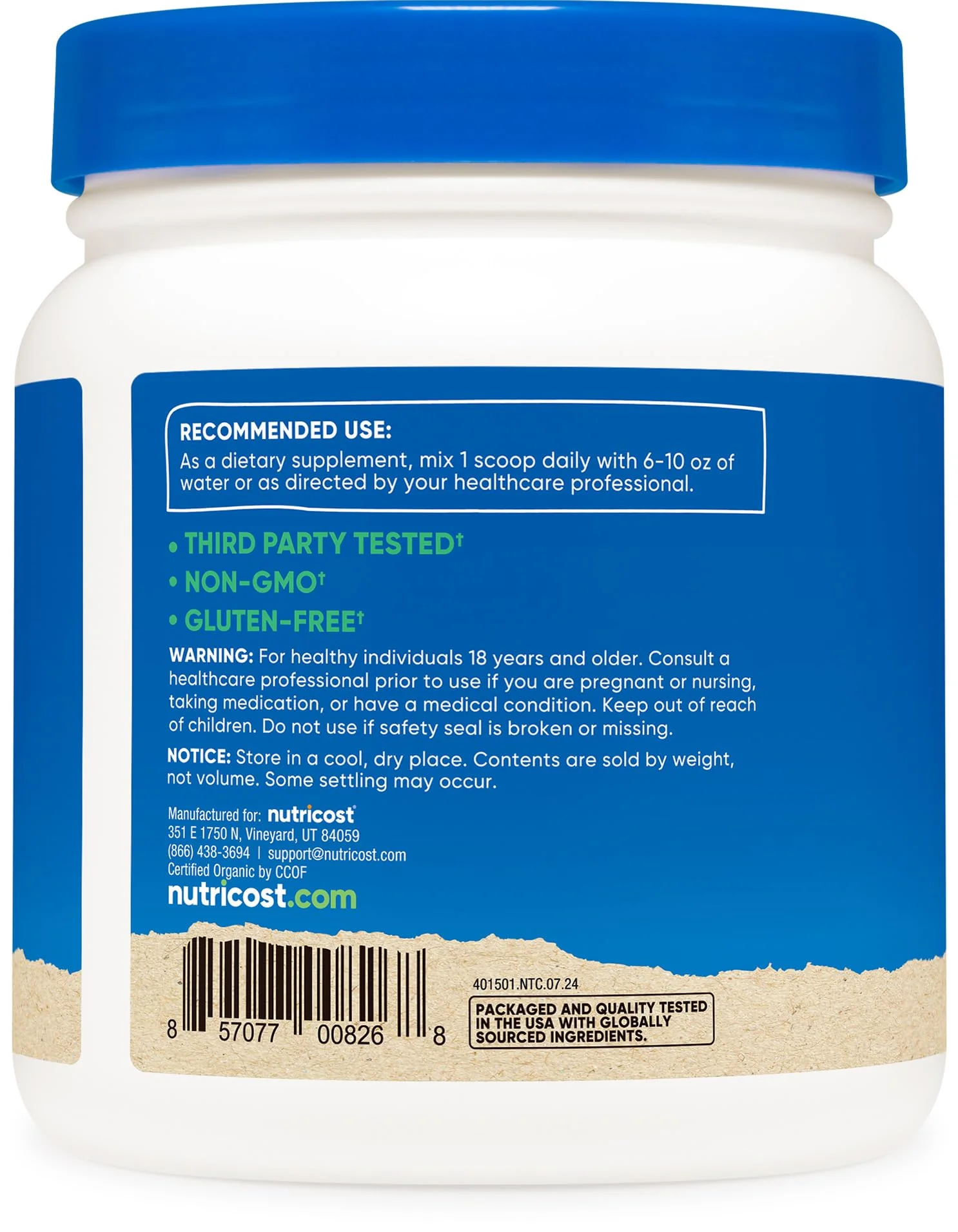 Nutricost Organic Chlorella Powder 16oz (1LB) - 3g Per Serving - Image 3