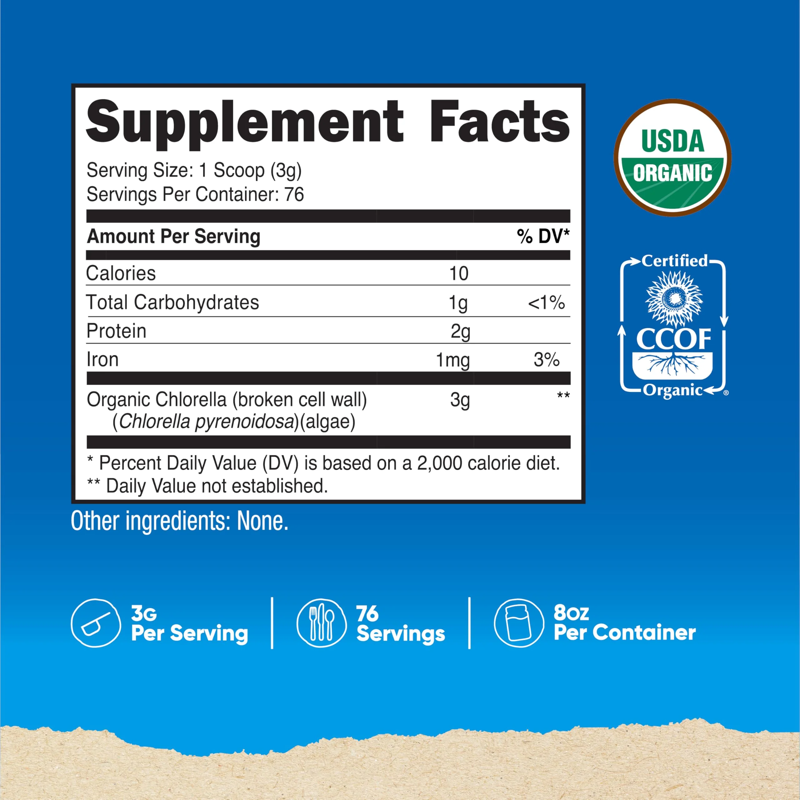 Nutricost Organic Chlorella Powder 8oz - 3000mg Per Serving - Non-GMO, Gluten Free - Image 5