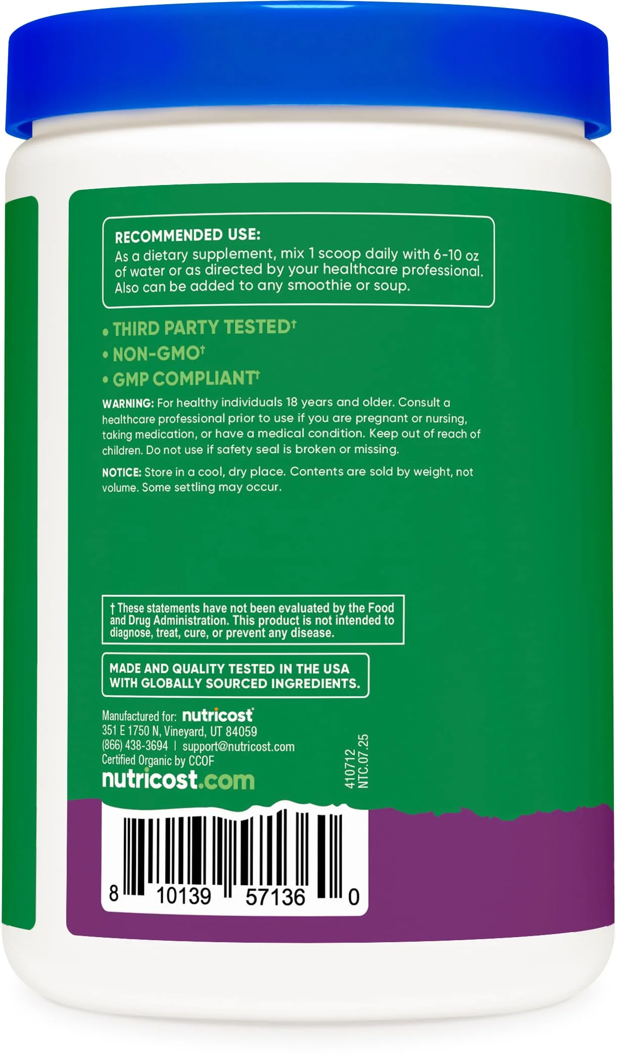Nutricost Organic Super Greens Powder (30 Servings) Mixed Berry Flavor - Superfood Supplement Drink Mix - Image 4