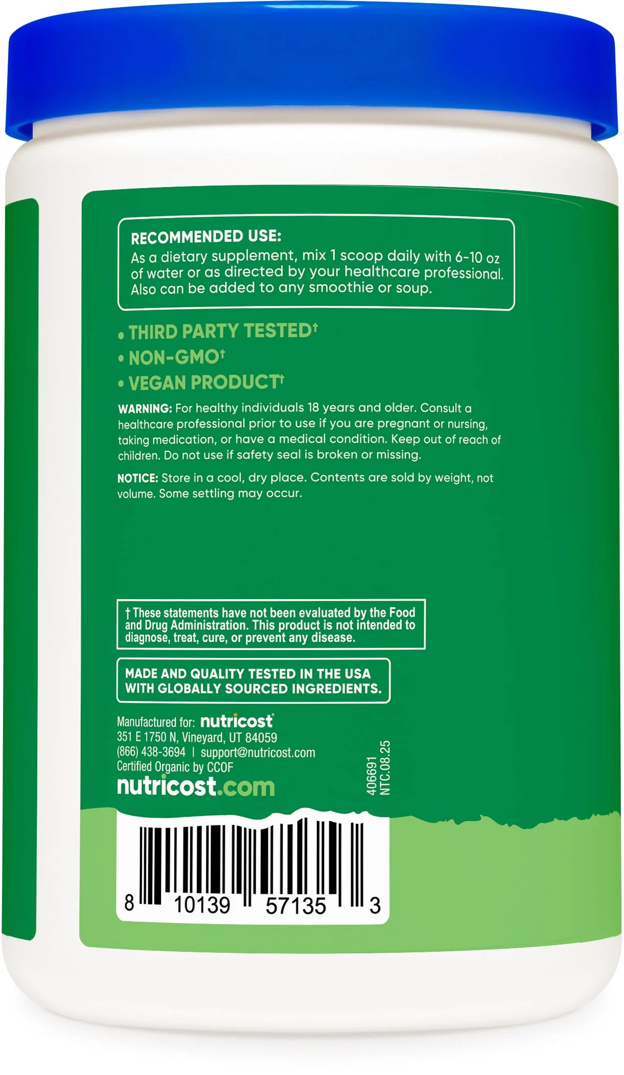 Nutricost Organic Super Greens Powder (30 Servings) - Superfood Supplement Drink Mix (30 Servings, No Flavor Added) - Image 3