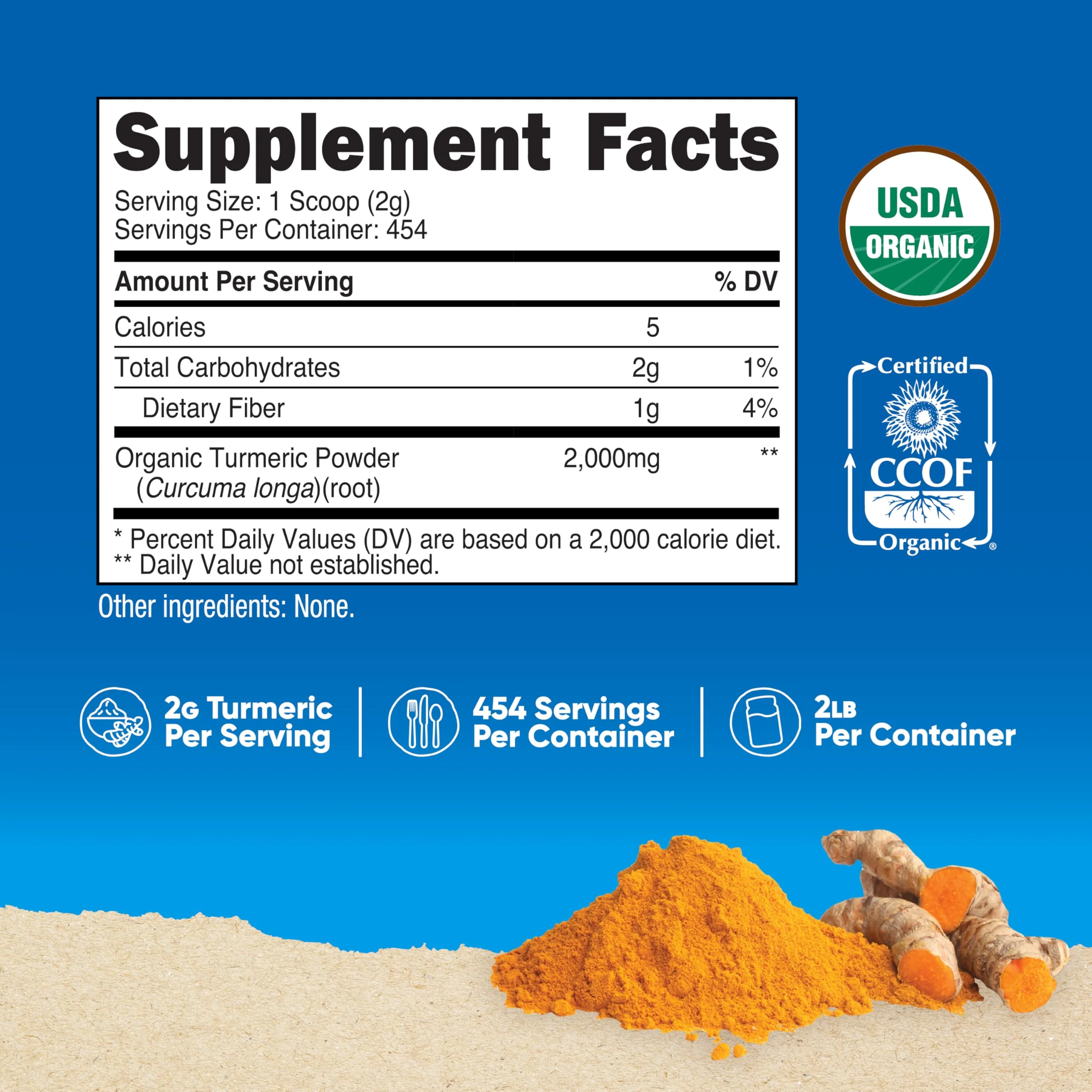 Nutricost Organic Turmeric Powder 2 LBS - Certified USDA Organic, Food Grade, Gluten Free, Non-GMO - Image 5
