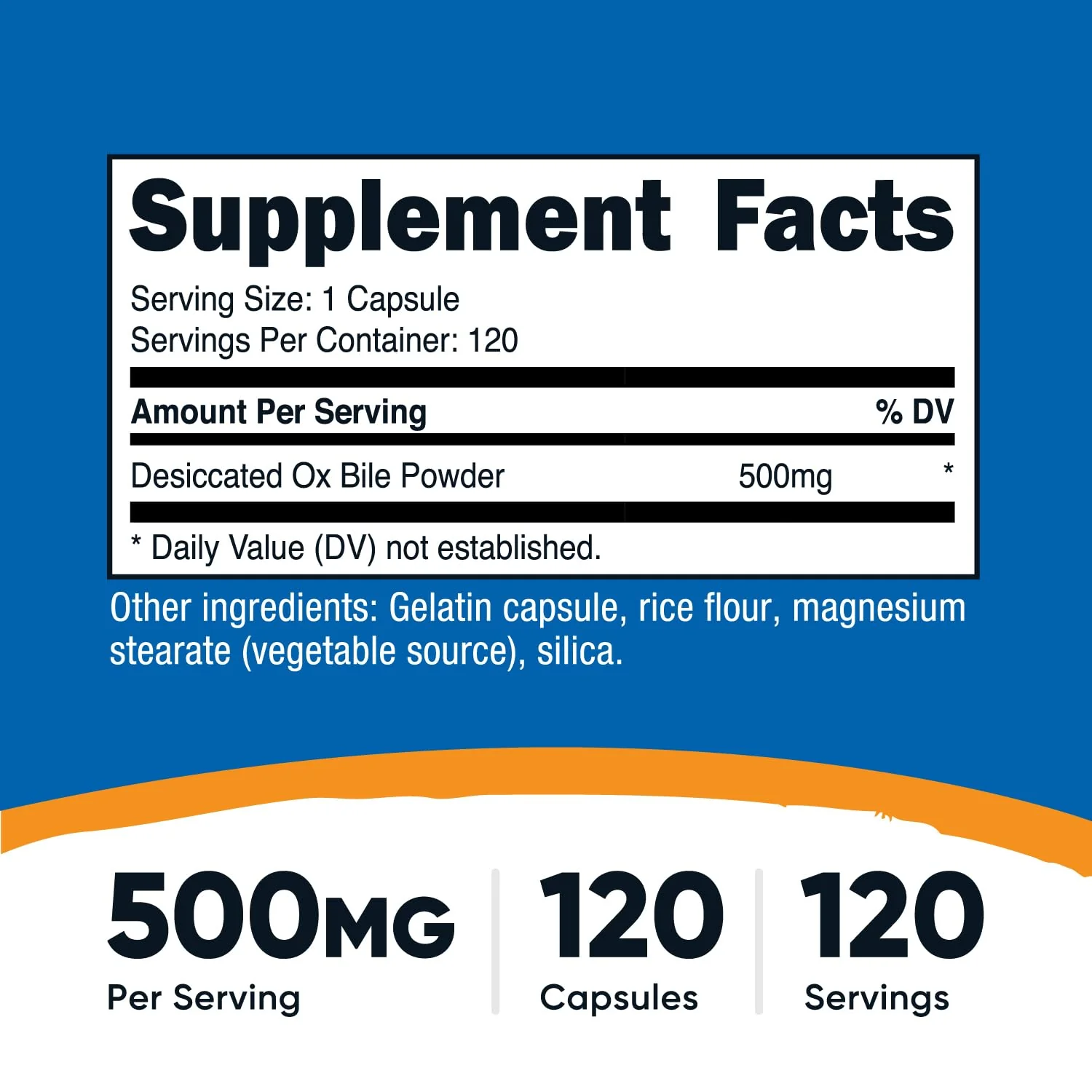 Nutricost Ox Bile Capsules 500mg Per Serving (120 Capsules) - Gluten Free & Non-GMO - Image 6