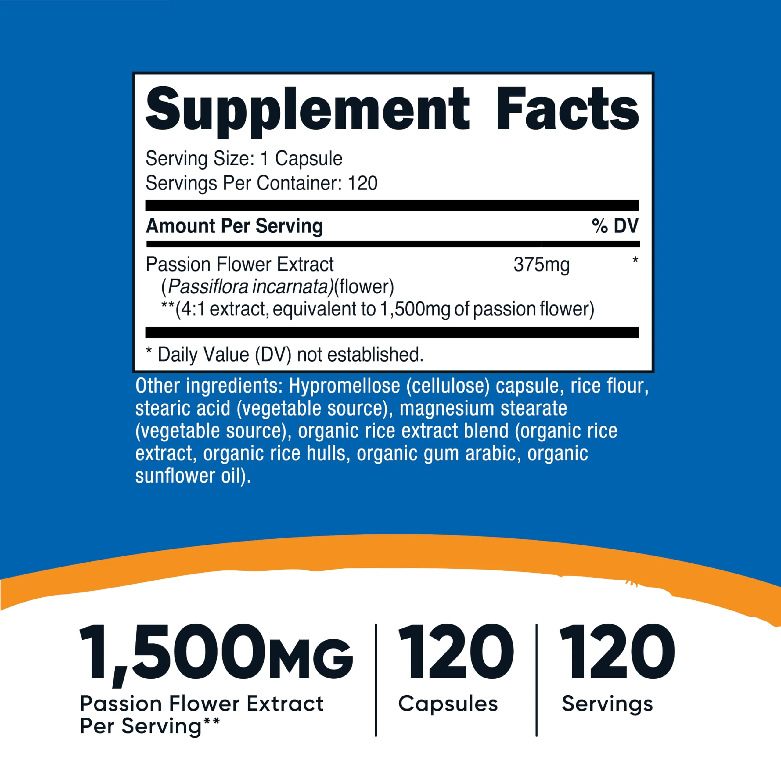 Nutricost Passion Flower Extract 120 Capsules for 120 Servings Per Bottle - Gluten Free, Non-GMO, and Vegetarian Friendly - Image 5