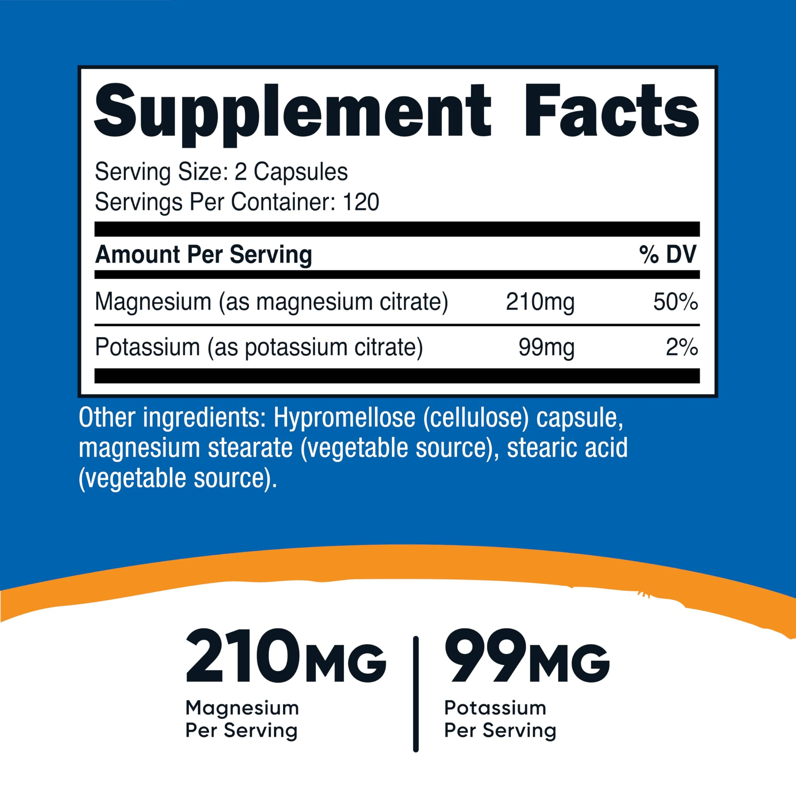 Nutricost Potassium (99 mg) Magnesium (210 mg) Citrates, 240 Capsules - Non-GMO, Gluten Free - Image 5