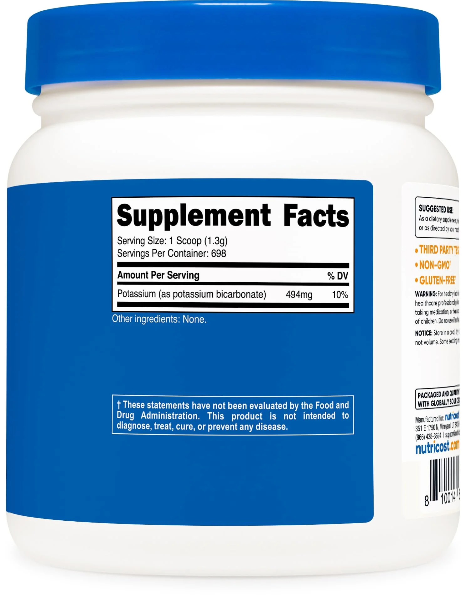 Nutricost Potassium Bicarbonate Powder 2 LB - Gluten Free, Non-GMO - Image 2