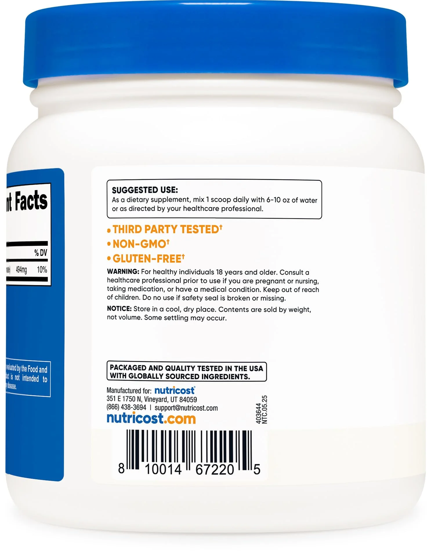 Nutricost Potassium Bicarbonate Powder 2 LB - Gluten Free, Non-GMO - Image 3