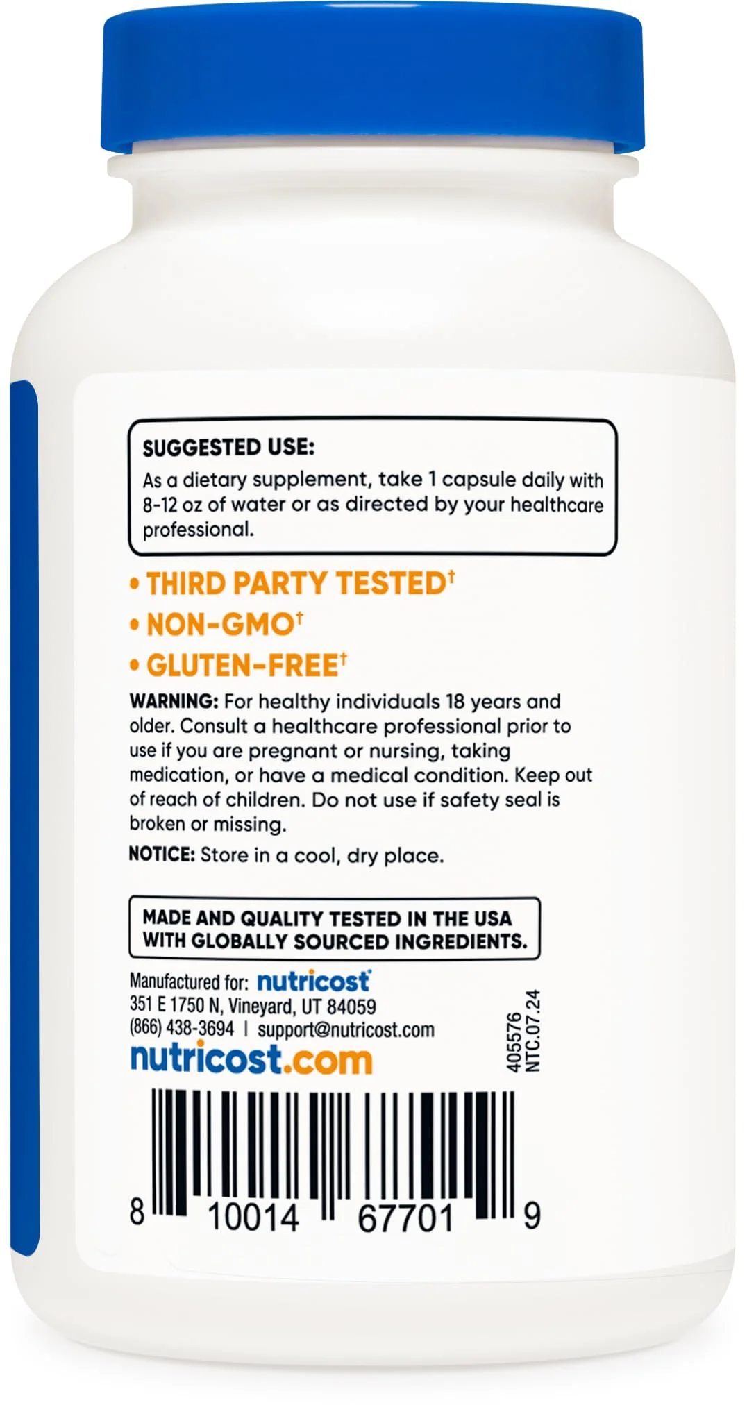 Nutricost Potassium Citrate 99mg, 240 Capsules - Gluten Free, Non-GMO - Image 2