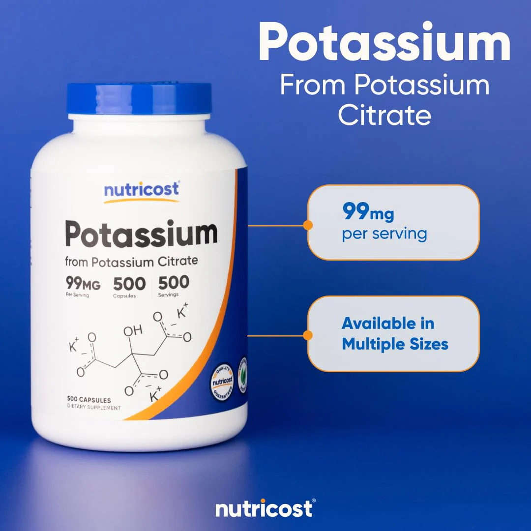 Nutricost Potassium Citrate 99mg, 500 Capsules - Image 5