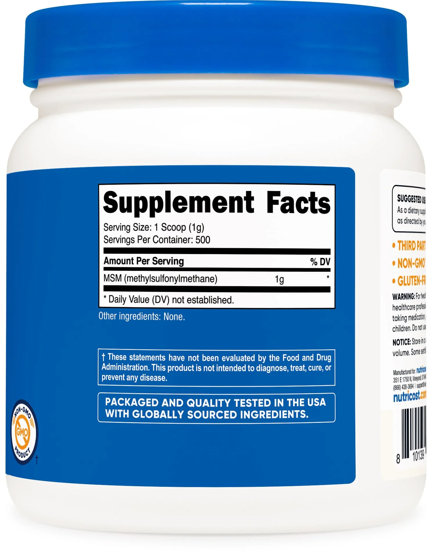 Nutricost Pure MSM Powder 500 Grams (Methylsulfonylmethane) - Image 3