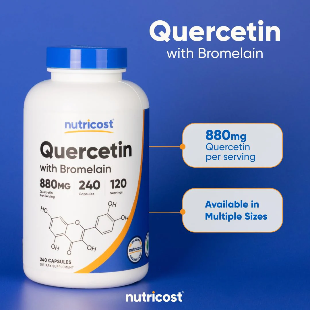 Nutricost Quercetin 880mg, 240 Vegetarian Capsules with Bromelain (165mg) - 120 Servings (440mg Quercetin Per Cap) - Gluten Free, Non-GMO - Image 5