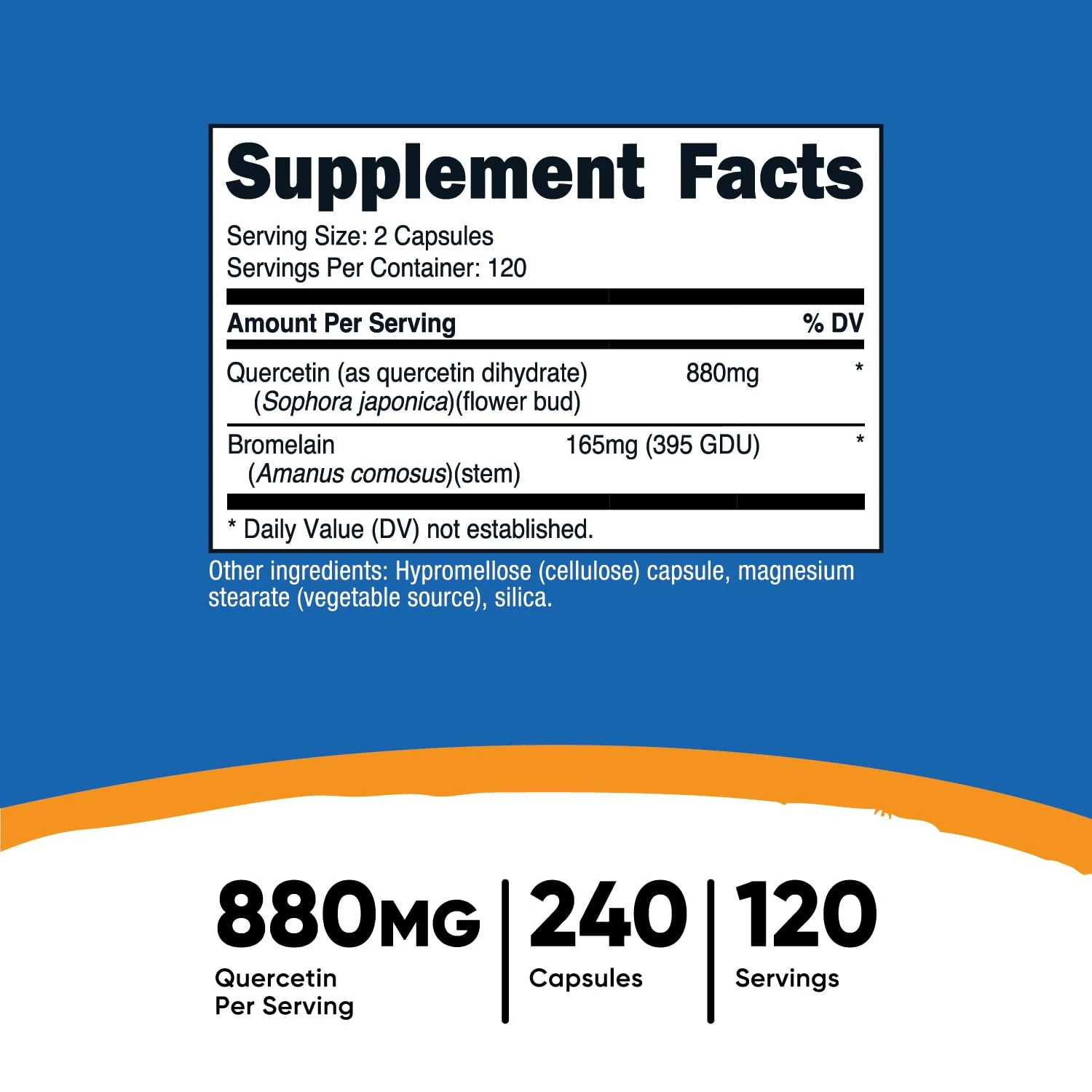 Nutricost Quercetin 880mg, 240 Vegetarian Capsules with Bromelain (165mg) - 120 Servings (440mg Quercetin Per Cap) - Gluten Free, Non-GMO - Image 8