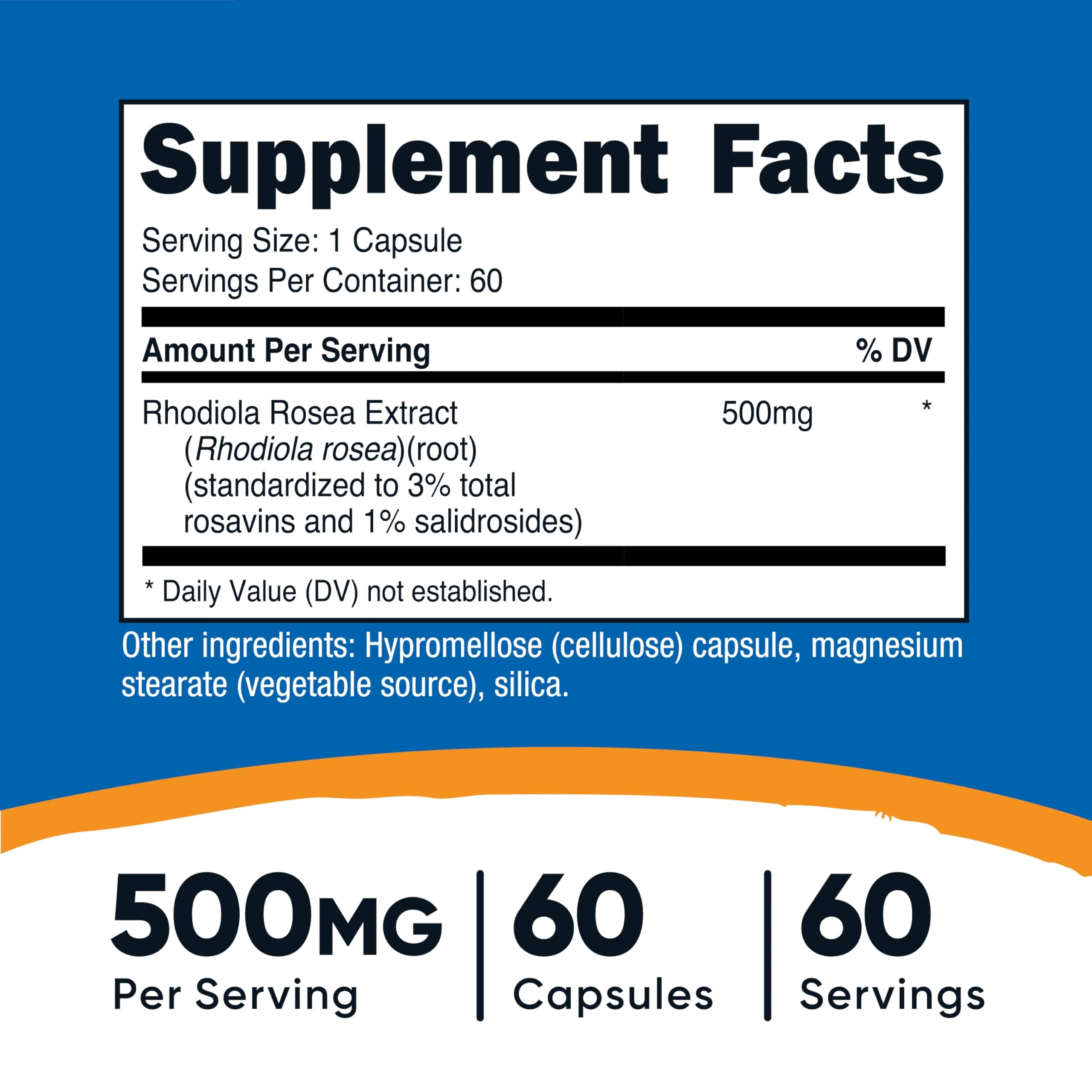 Nutricost Rhodiola Rosea 500mg, 60 Vegetarian Capsules - Gluten Free and Non-GMO Rhodiola Rosea Supplement - Image 5