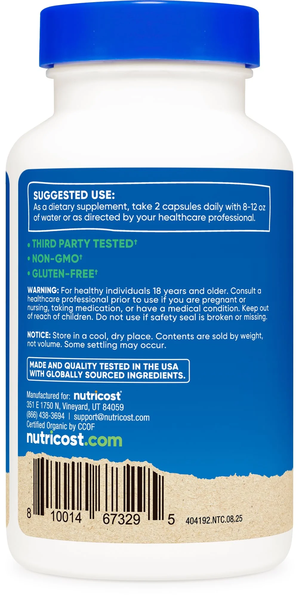 Nutricost Saw Palmetto 1000mg, 120 Capsules - CCOF Certified Made with Organic Saw Palmetto, Vegetarian Friendly, 60 Servings, 500mg Per Capsule, Gluten Free - Image 3