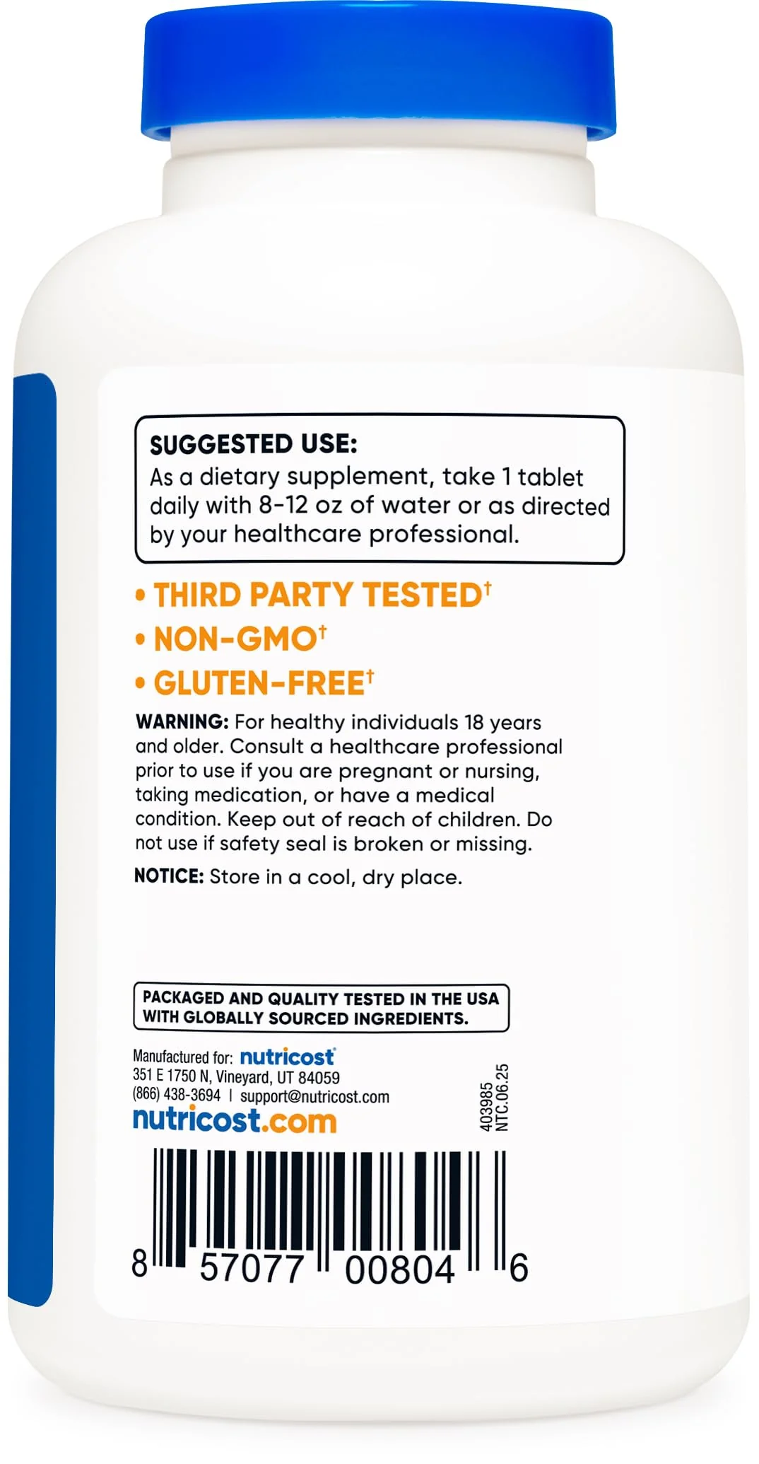 Nutricost Sodium Chloride 1000mg, 240 Tablets - Salt Tablets, Non-GMO, Gluten Free - Image 3