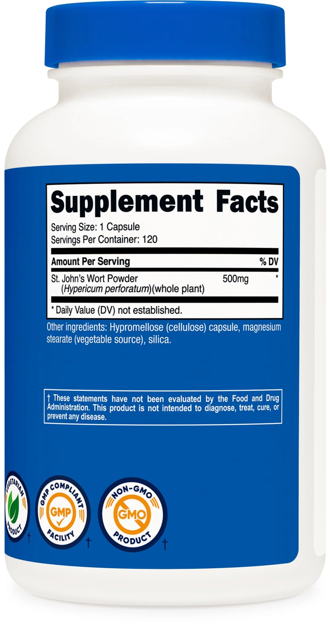 Nutricost St John’s Wort Capsules (500mg) 120 Capsules - Vegetarian, Gluten Free and Non-GMO - Image 2