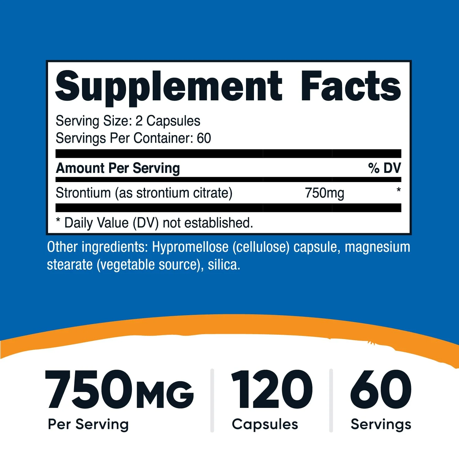 Nutricost Strontium Capsules 750mg, 120 Capsules - Vegetarian, Non-GMO, Gluten Free - Image 5