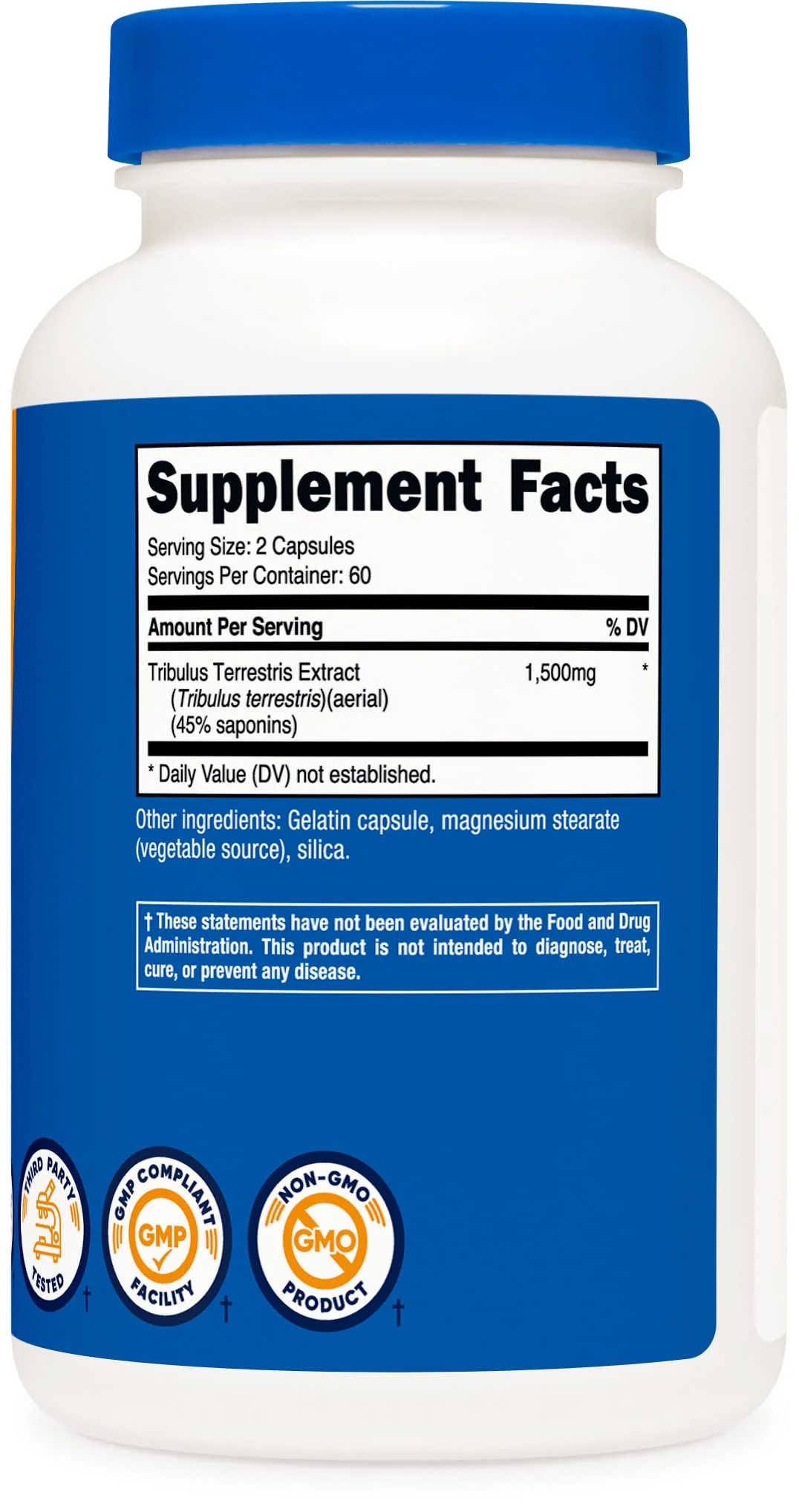 Nutricost Tribulus Terrestris Extract 750mg, 120 Capsules (3 Bottles) - Image 3