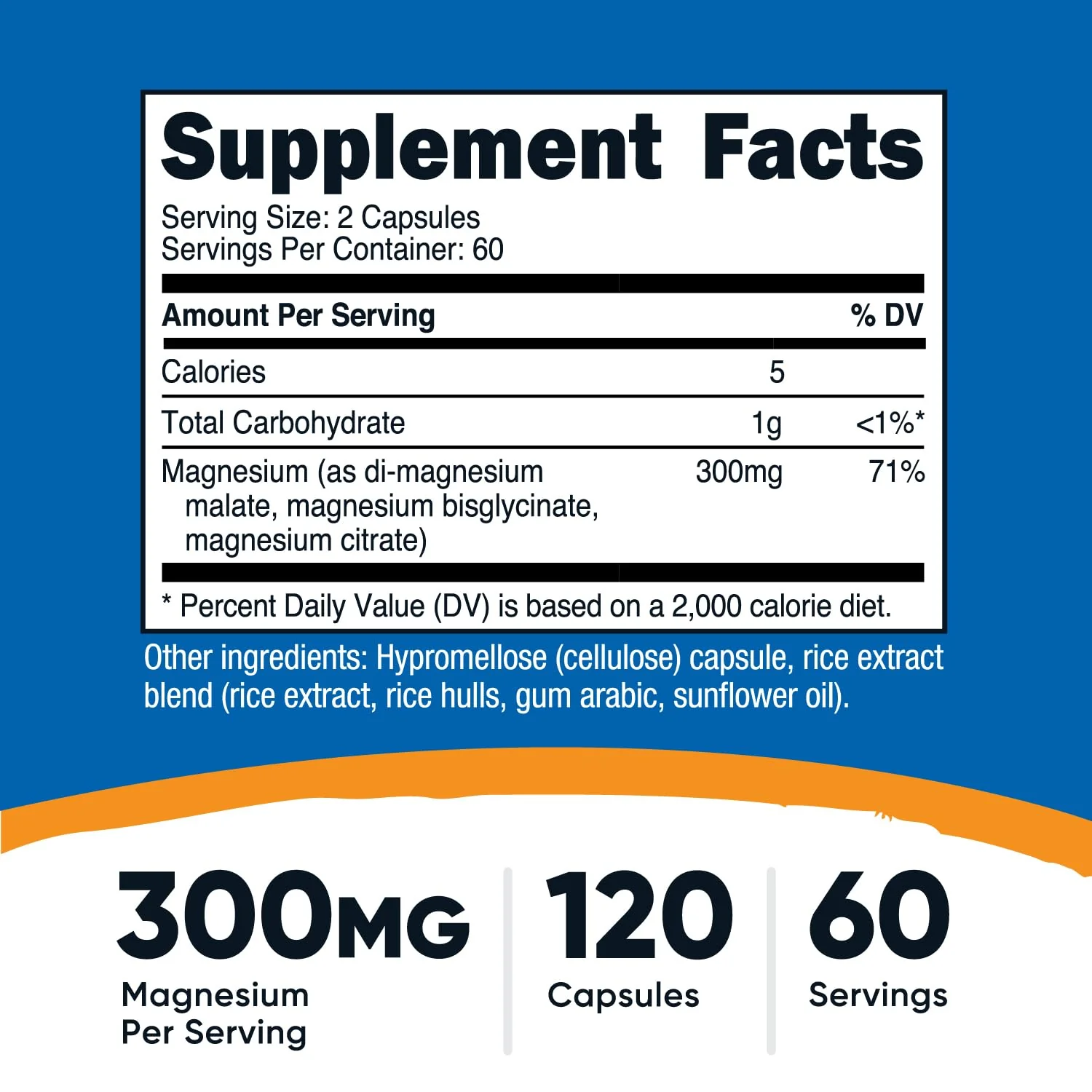 Nutricost Triple Magnesium Complex (300mg, 120 Capsules) - from Di-Magnesium Malate, Bisglycinate and Citrate, 60 Servings - Image 5