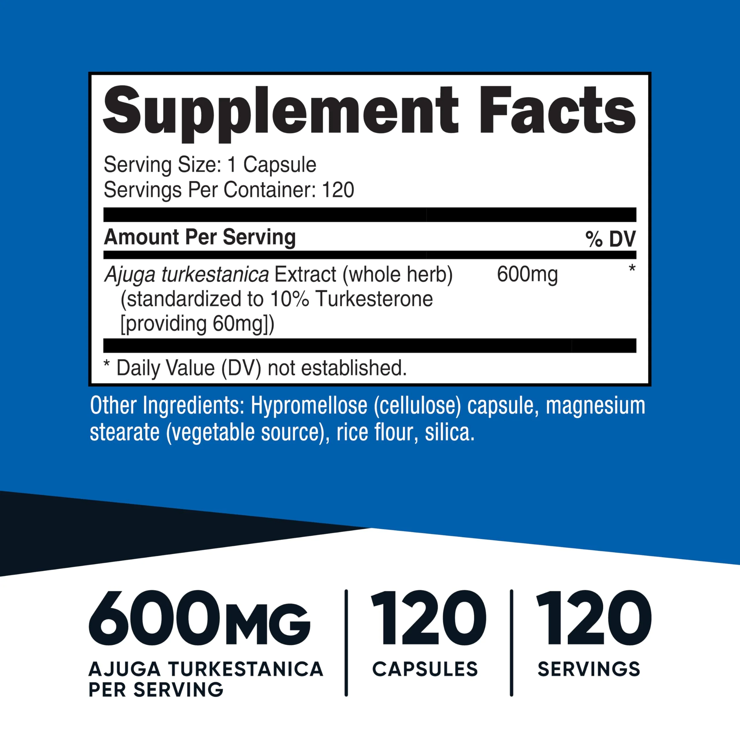 Nutricost Turkesterone Dietary Supplement 600mg, 120 Capsules - Vegetarian, Non-GMO & Gluten Free - Image 5