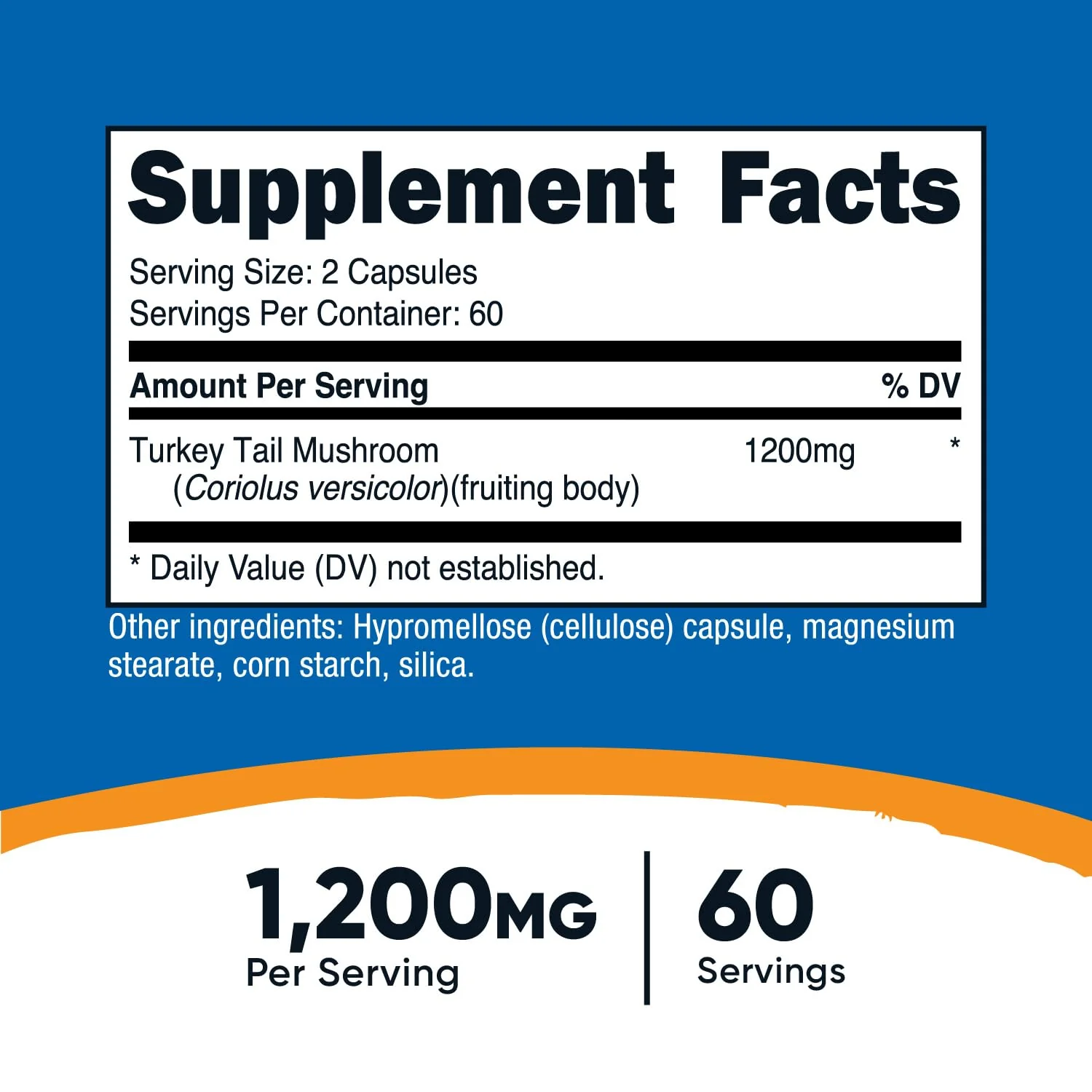 Nutricost Turkey Tail Mushroom Capsules 1200mg, 60 Servings (120 Capsules) - Gluten Free, Non-GMO, and Vegetarian Friendly - Image 5