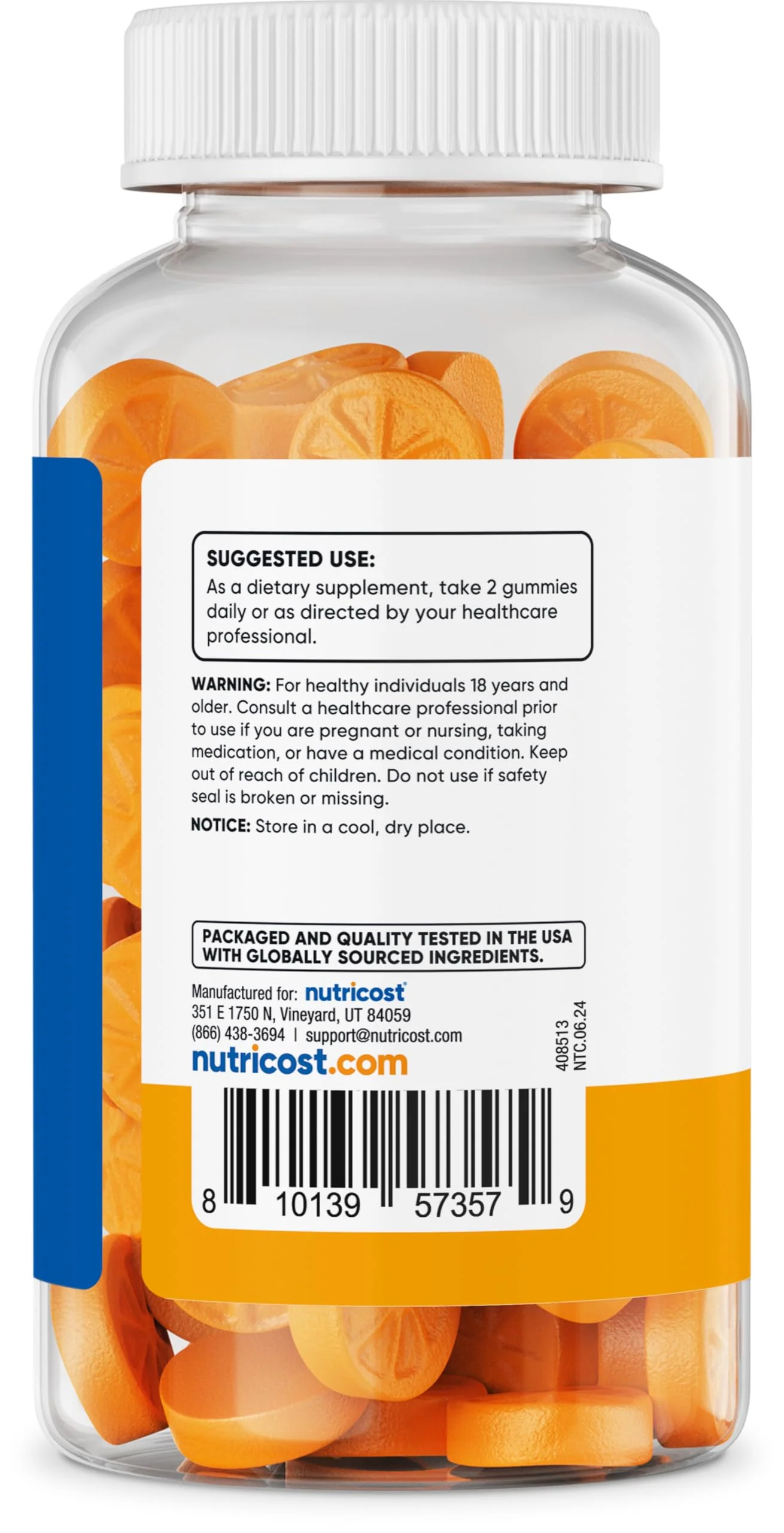 Nutricost Turmeric Gummies 2,000mg Tumeric per Serving (120 Gummies) - 60 Servings - Image 3