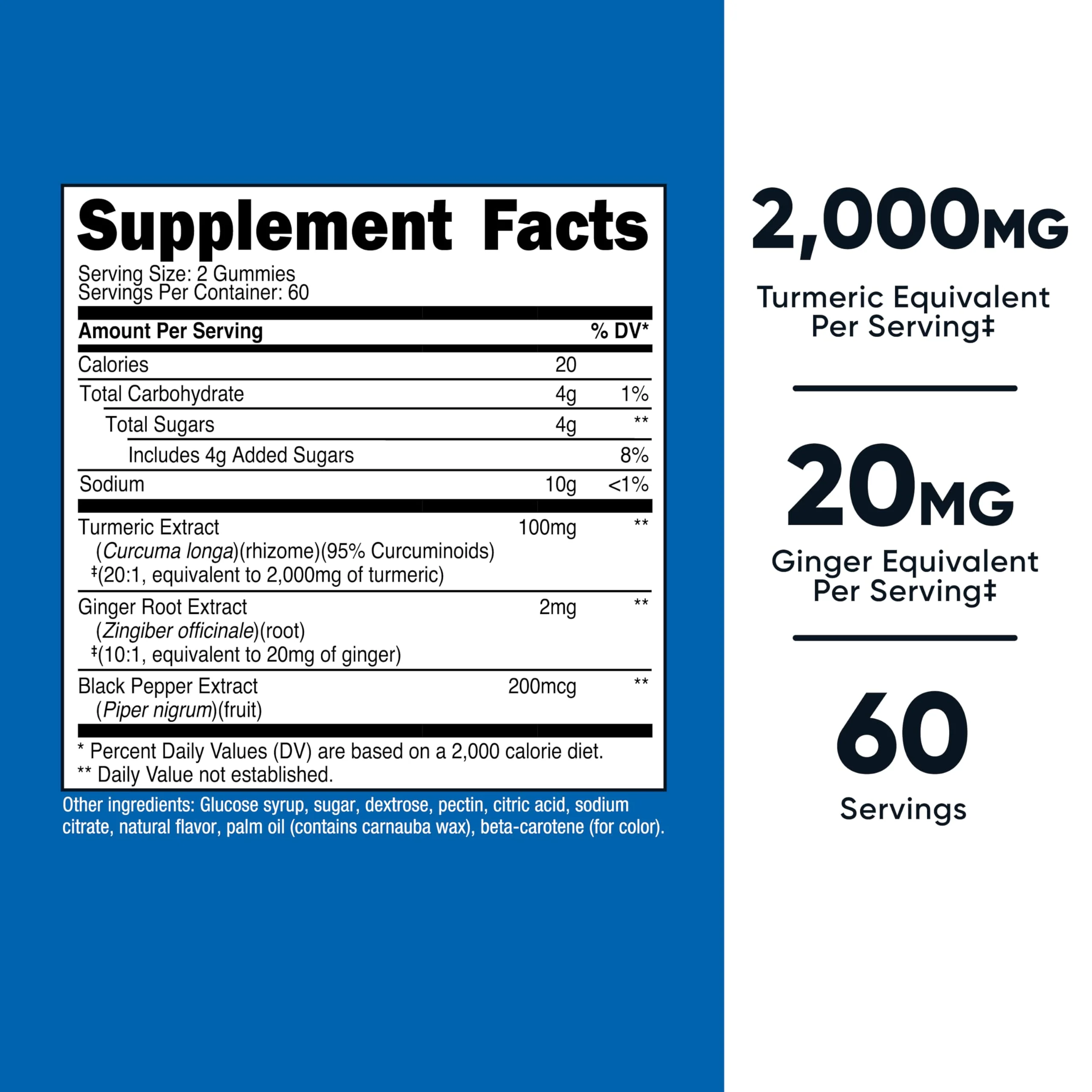Nutricost Turmeric Gummies 2,000mg Tumeric per Serving (120 Gummies) - 60 Servings - Image 5