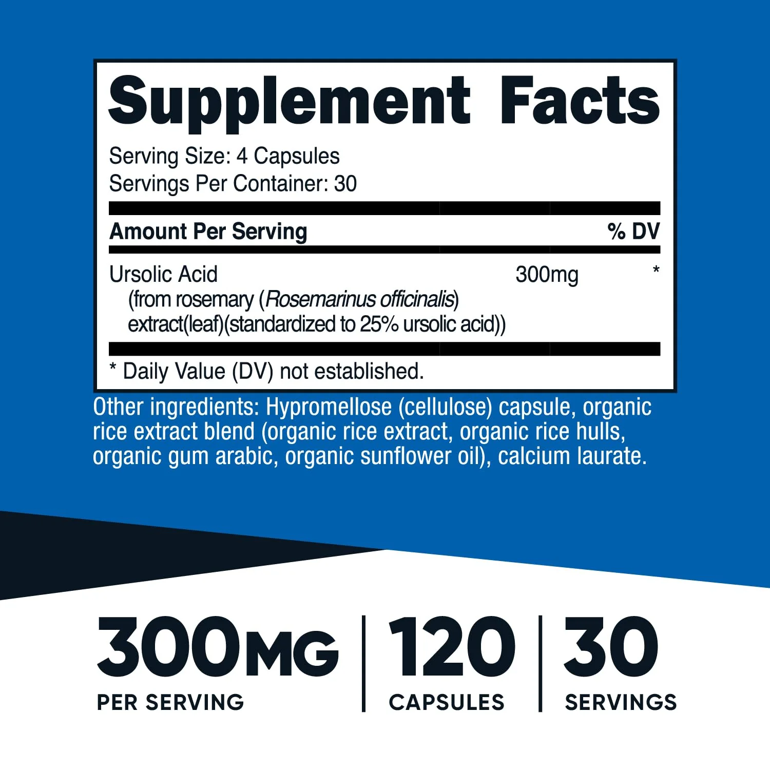 Nutricost Ursolic Acid 300mg, 120 Capsules - Vegetarian, Non GMO, Gluten Free, Soy Free - Image 5