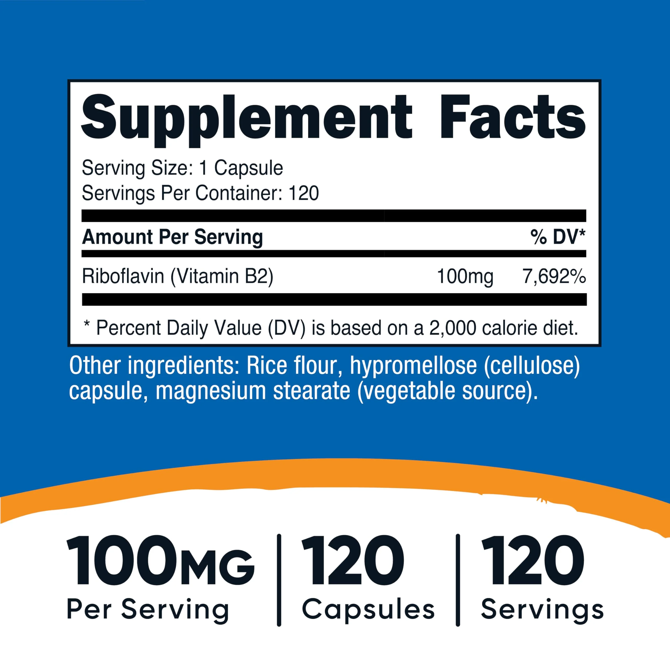 Nutricost Vitamin B2 (Riboflavin) 100mg, 120 Capsules - Gluten Free and Non-GMO - Image 7