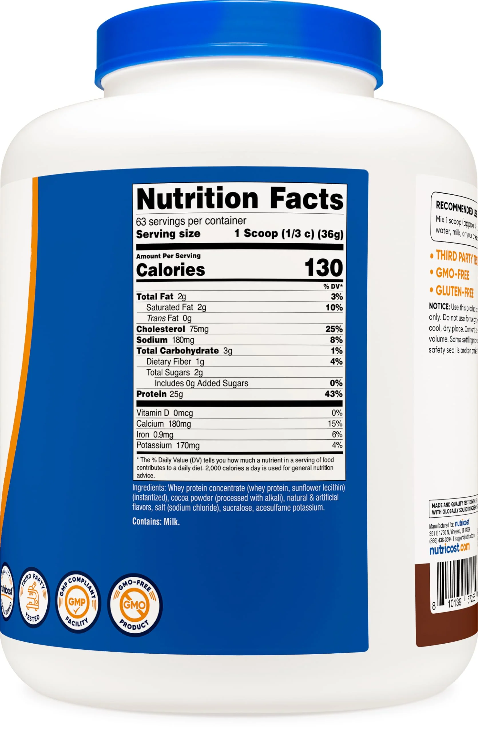 Nutricost Whey Protein Concentrate (Chocolate) 5LBS - Image 3