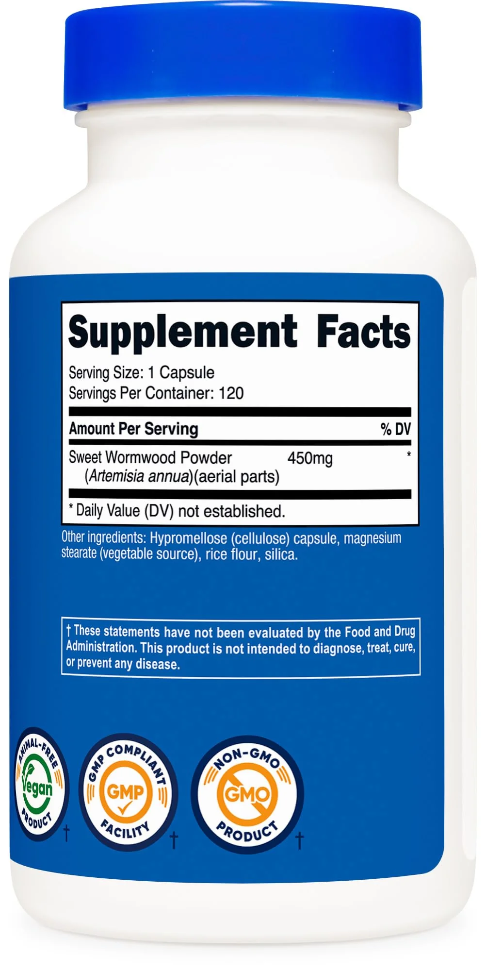 Nutricost Wormwood Capsules 450mg 120 Capsules - Vegetarian Caps, Gluten Free and Non-GMO - Image 3
