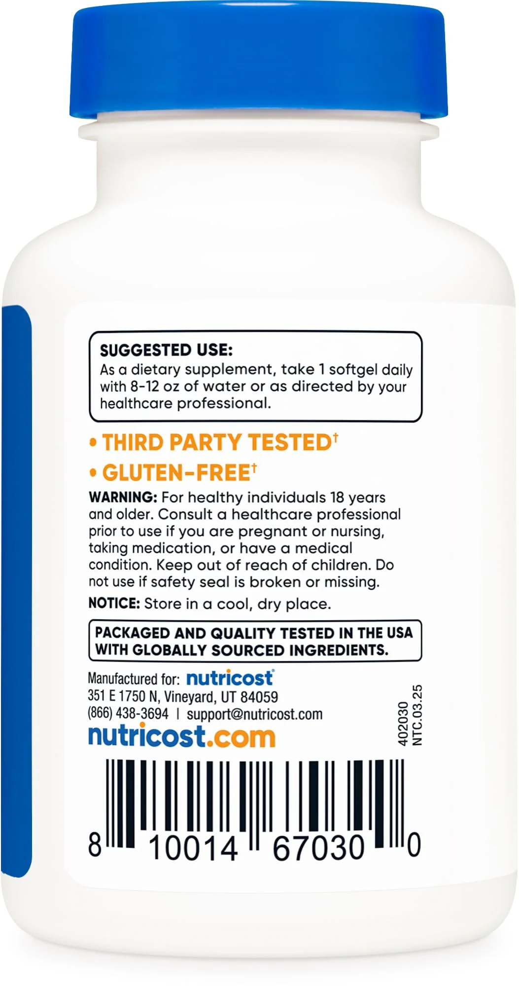 Nutricost Zeaxanthin with Lutein 20mg, 120 Softgels - Potent, Non-GMO, Gluten Free - Image 3