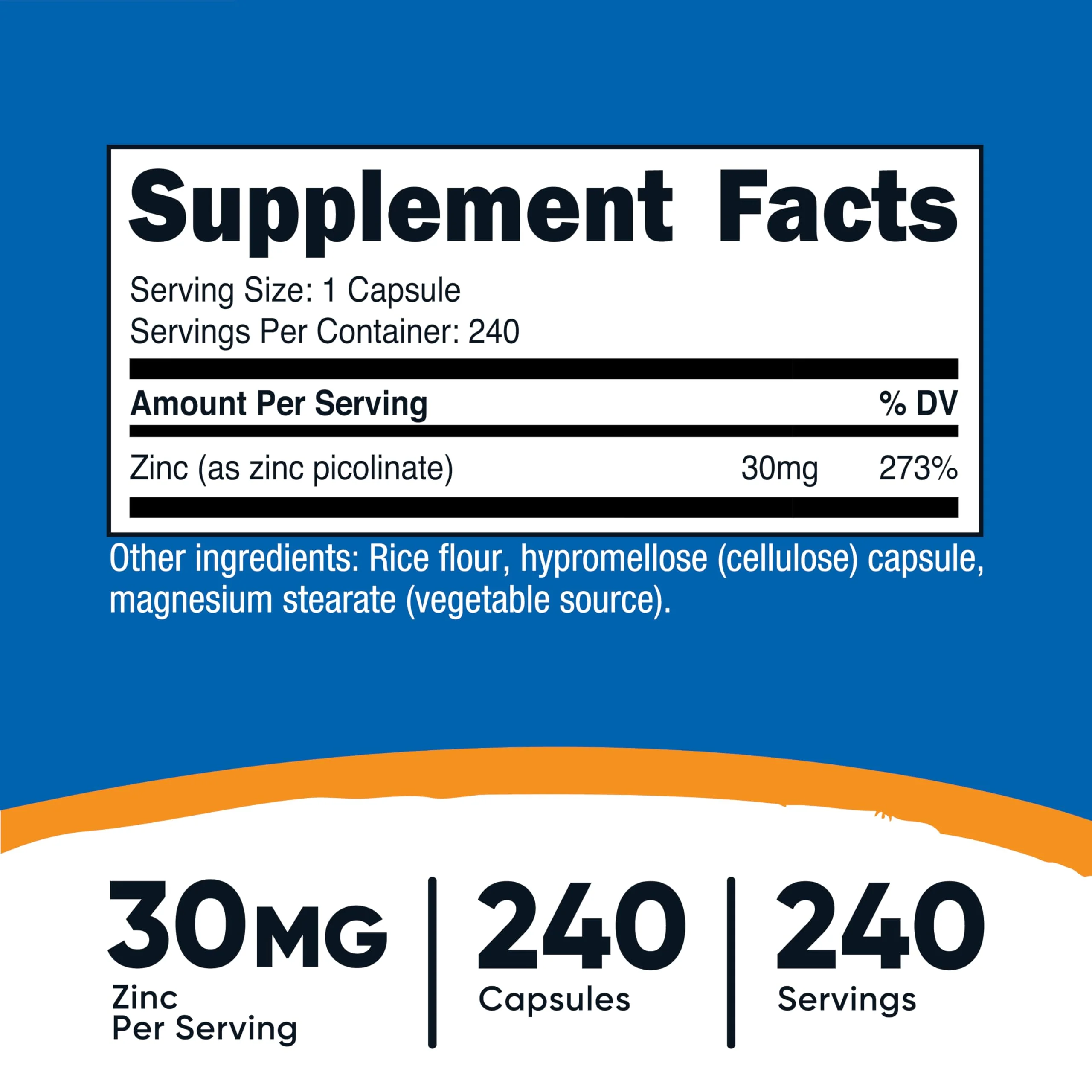 Nutricost Zinc Picolinate 30mg, 240 Capsules - Gluten Free and Non-GMO - Image 5