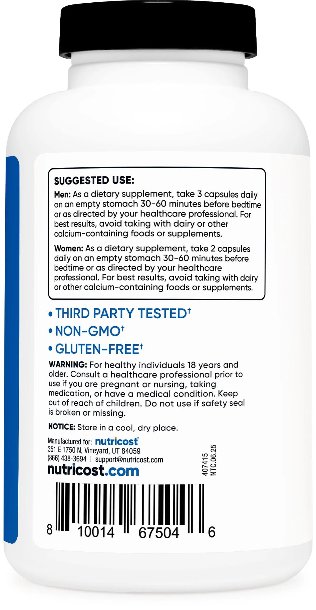 Nutricost ZMA 180 Capsules - Non-GMO and Gluten Free ZMA Supplement - Image 3