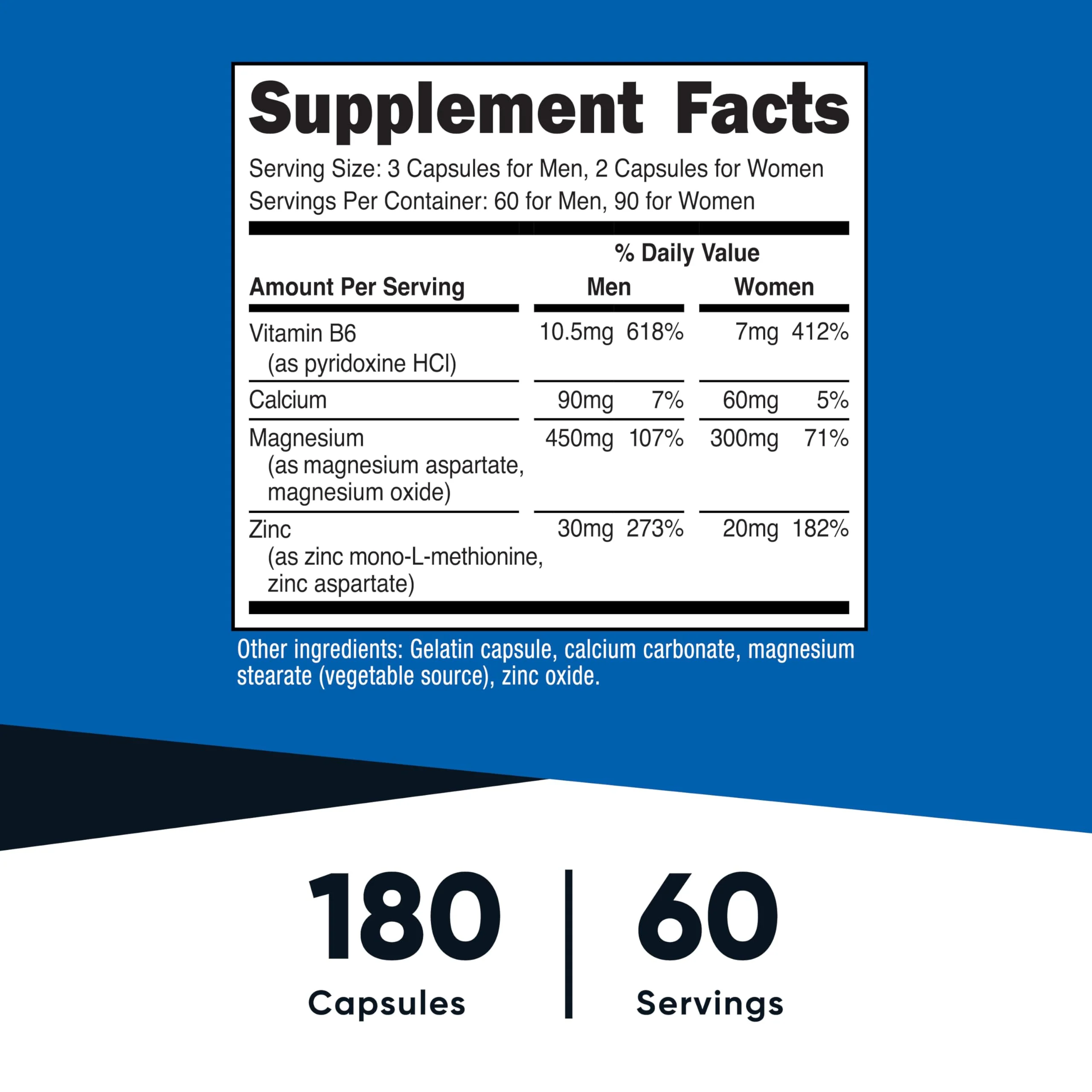 Nutricost ZMA 180 Capsules - Non-GMO and Gluten Free ZMA Supplement - Image 5