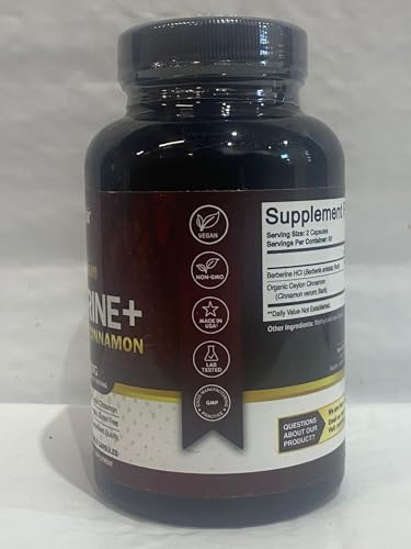 NutriFlair Premium Berberine HCL 1200mg, 120 Capsules - Plus Pure True Ceylon Cinnamon, Berberine HCI Root Supplements Pills - Immune System - yields an Optimal 8% HCl - Image 5