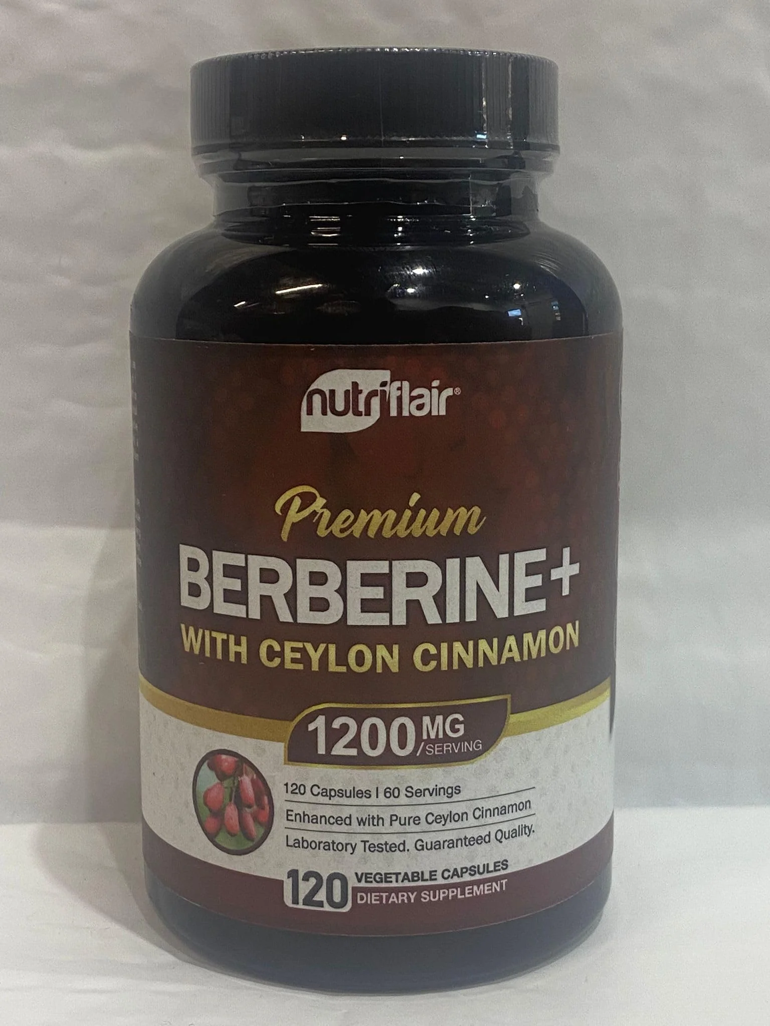 NutriFlair Premium Berberine HCL 1200mg, 120 Capsules - Plus Pure True Ceylon Cinnamon, Berberine HCI Root Supplements Pills - Immune System - yields an Optimal 8% HCl - Image 6